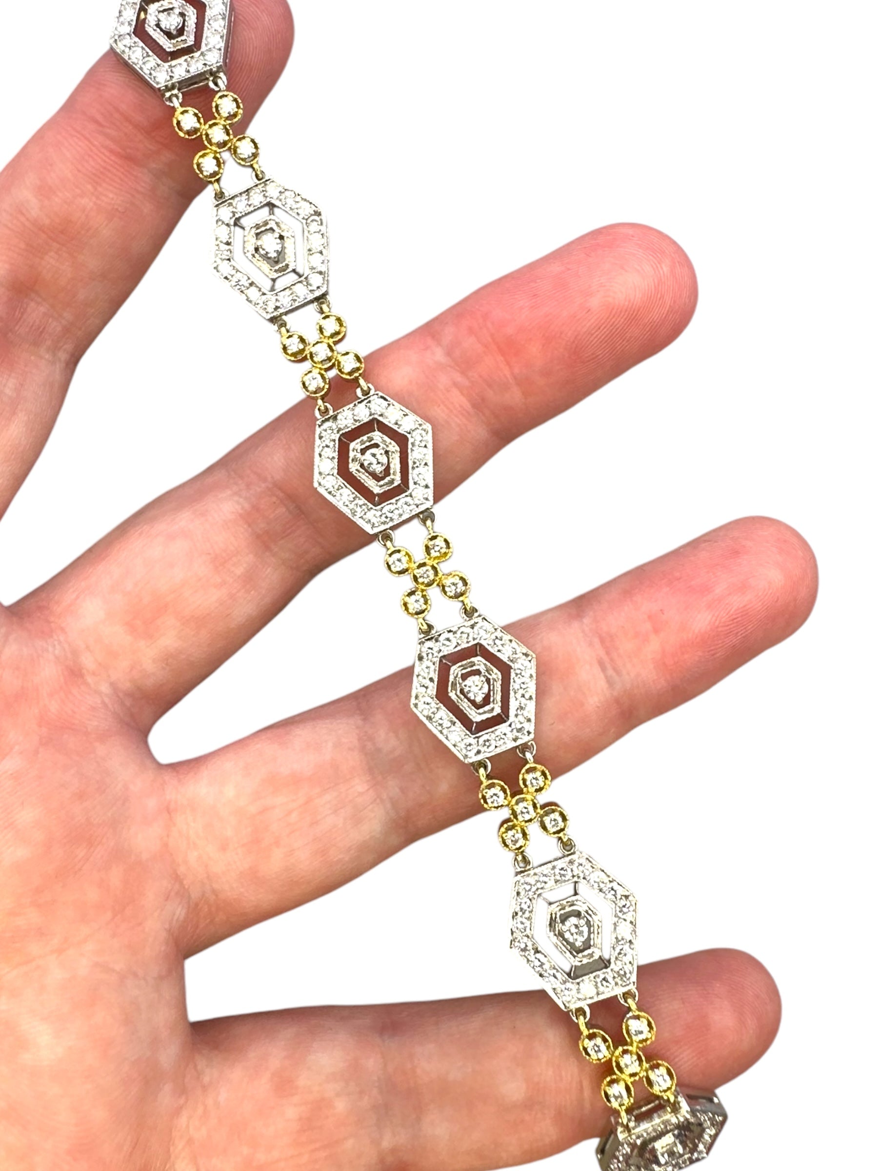 18k Diamond Hexagon Bracelet
