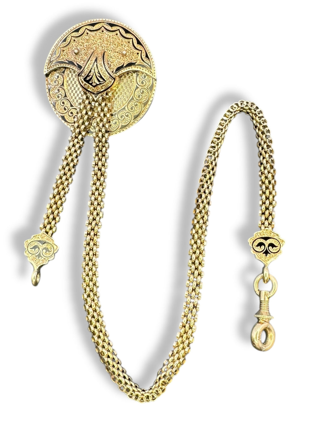 14k Victorian Brooch Watch Chain