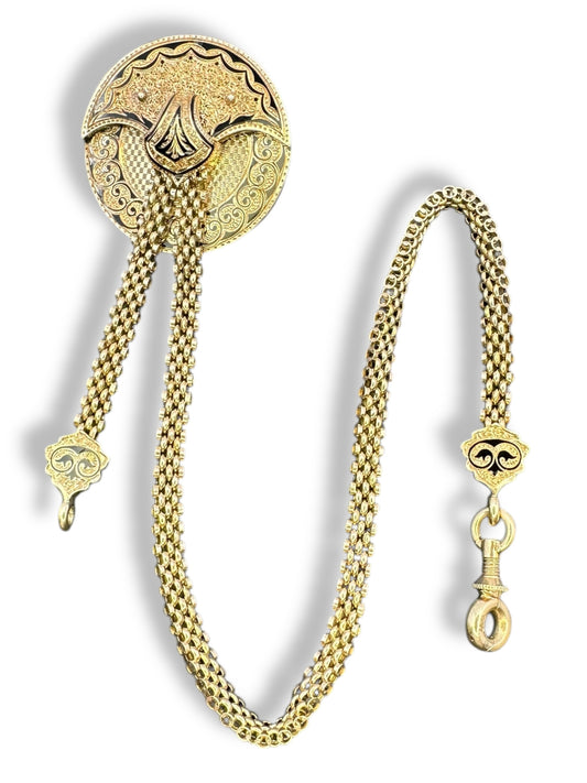14k Victorian Brooch Watch Chain