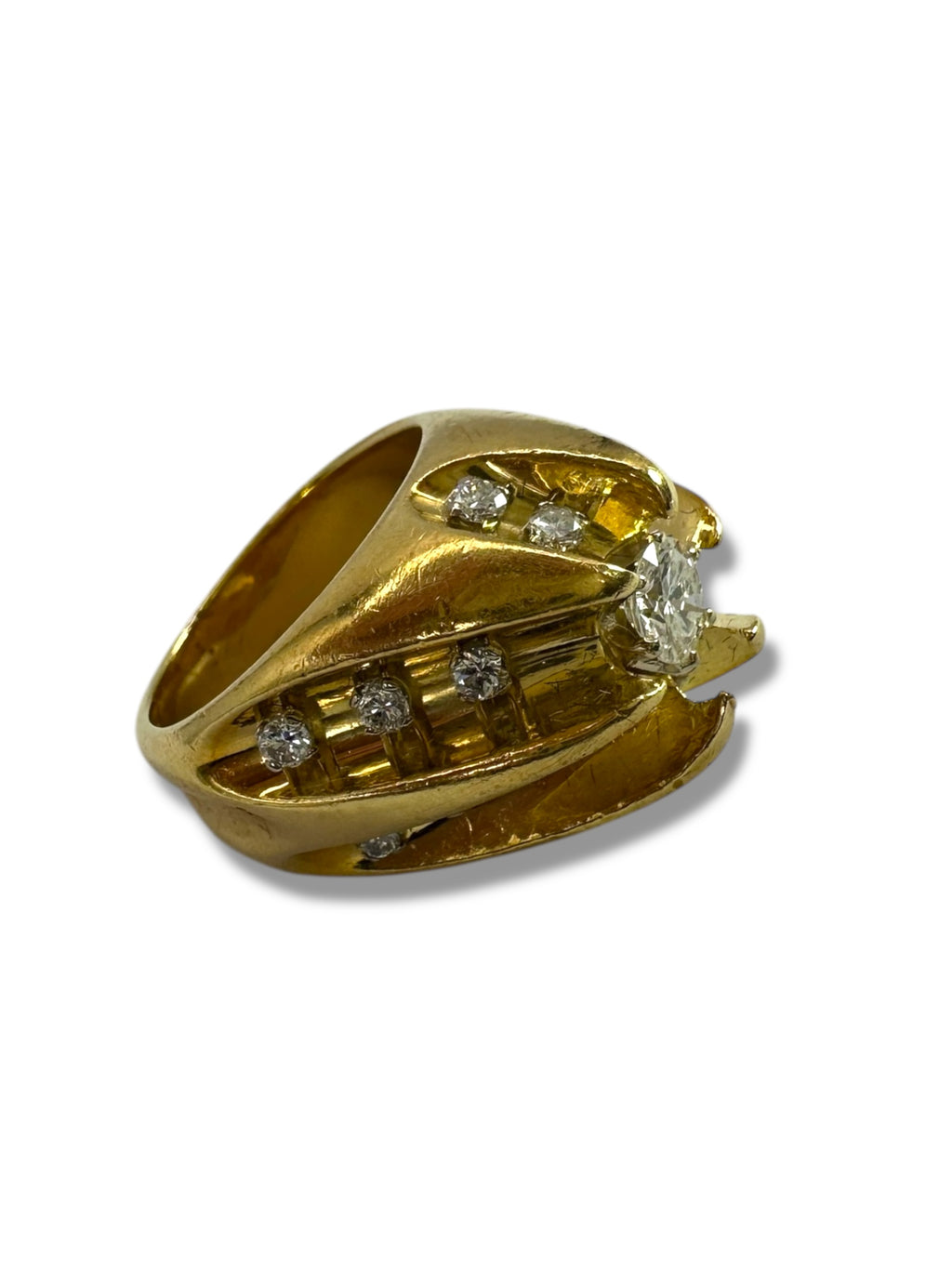 18k 1973 London Diamond Torpedo Ring
