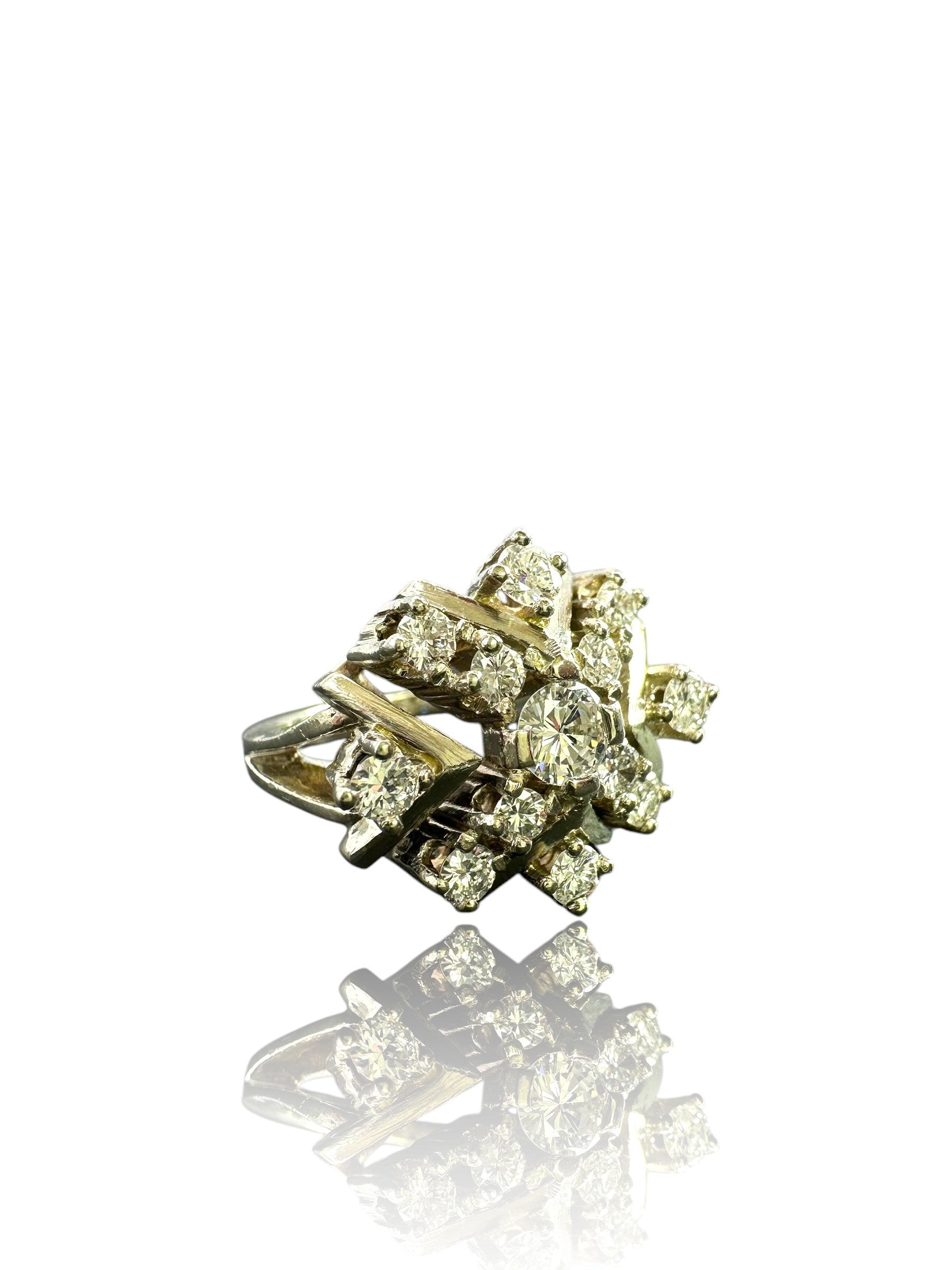 14k Diamond Snowflake Ring