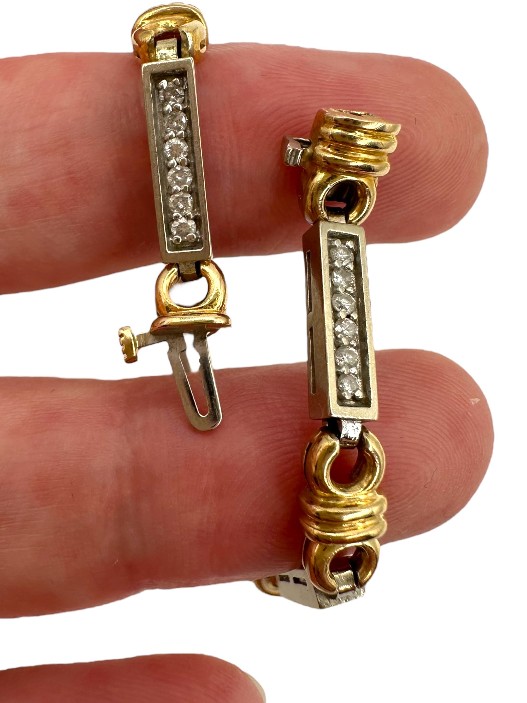 14k Two Tone Diamond Bracelet