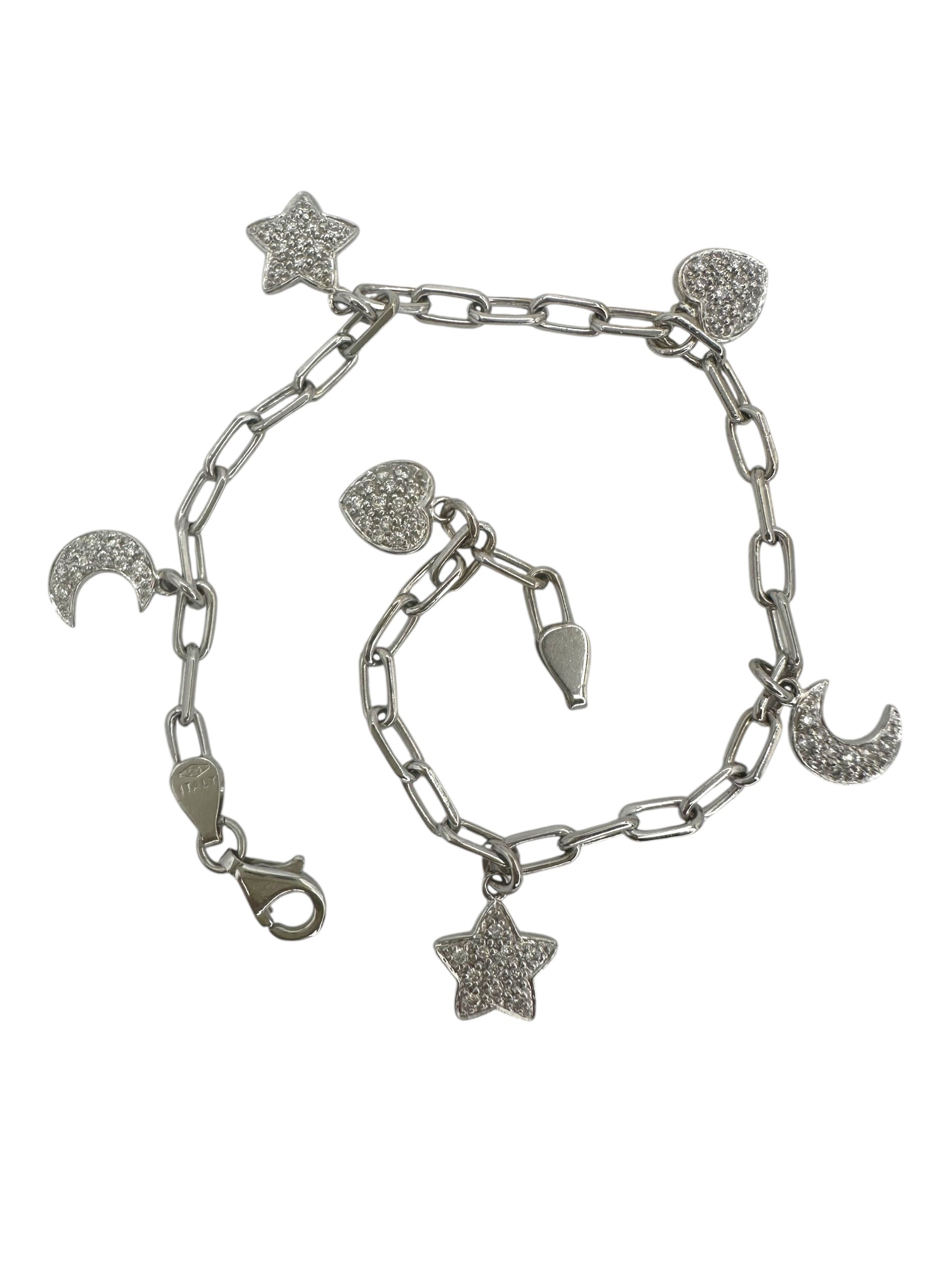 14k Diamond Charm Bracelet