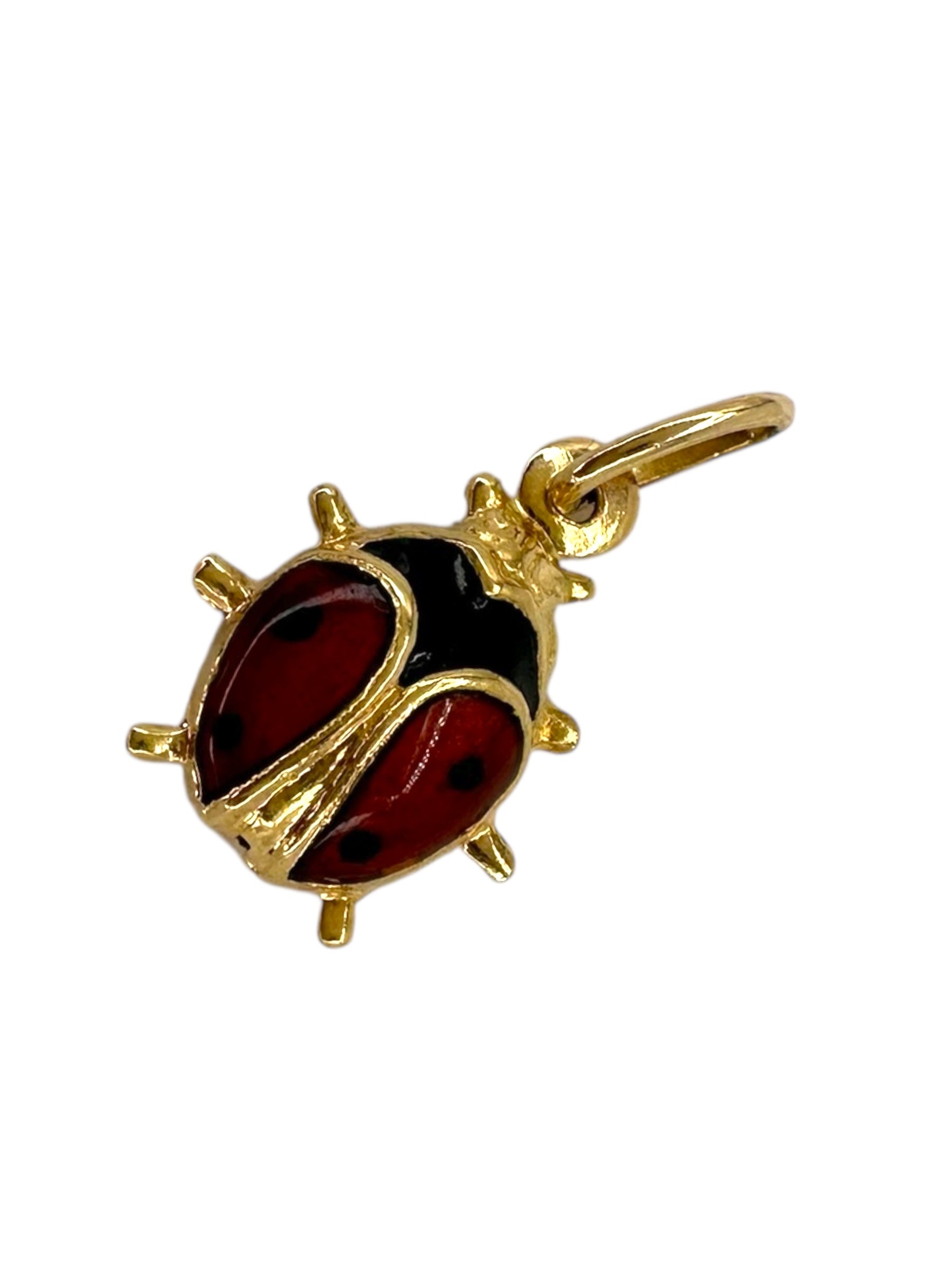 18k Enamel Ladybug Charm