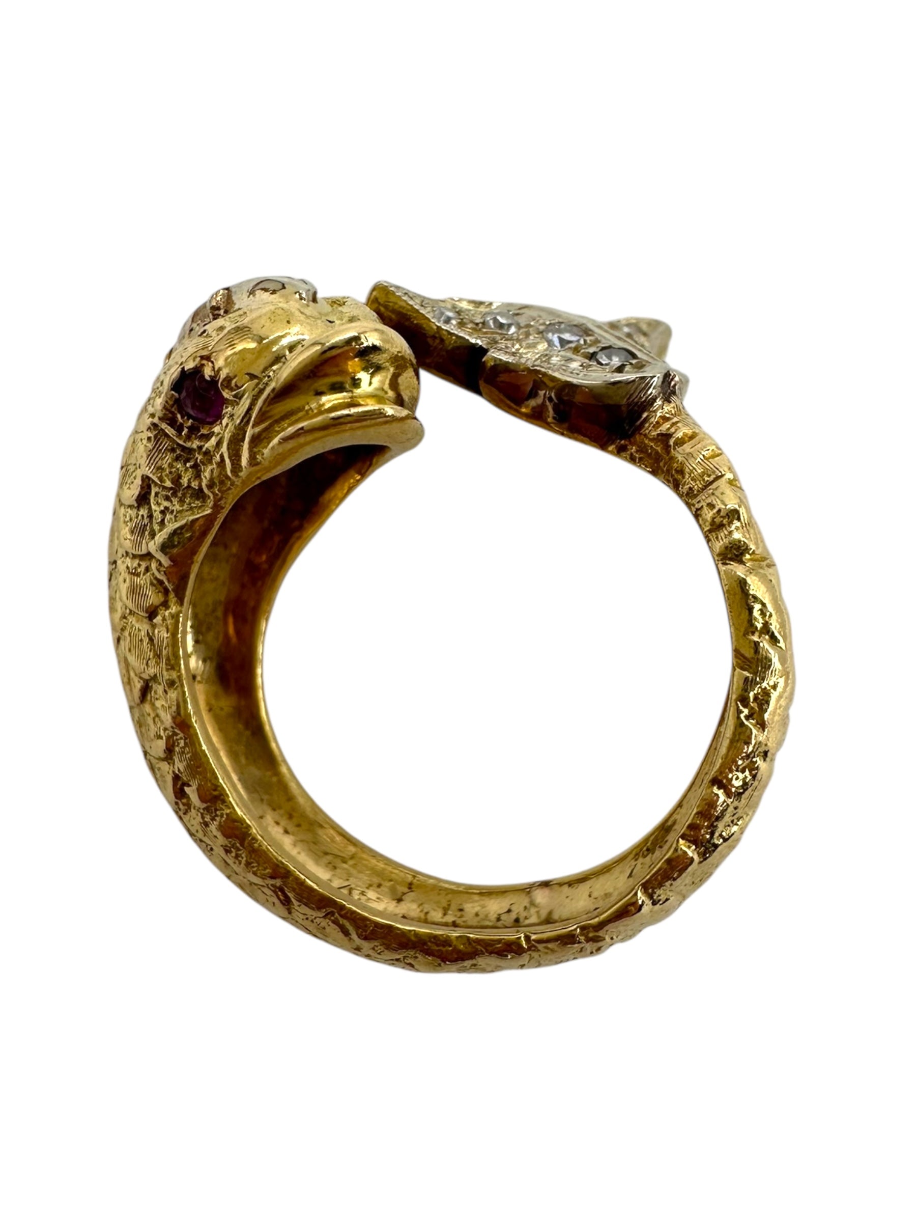 18k Diamond Dolphin/ Fish Ring