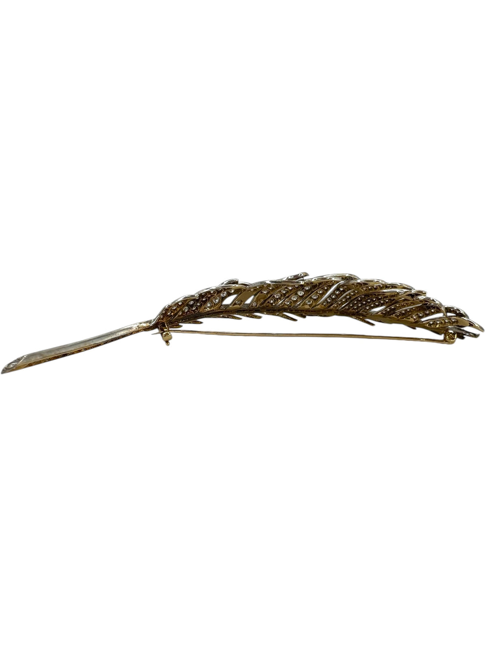 Platinum/ 18k Diamond Feather Brooch
