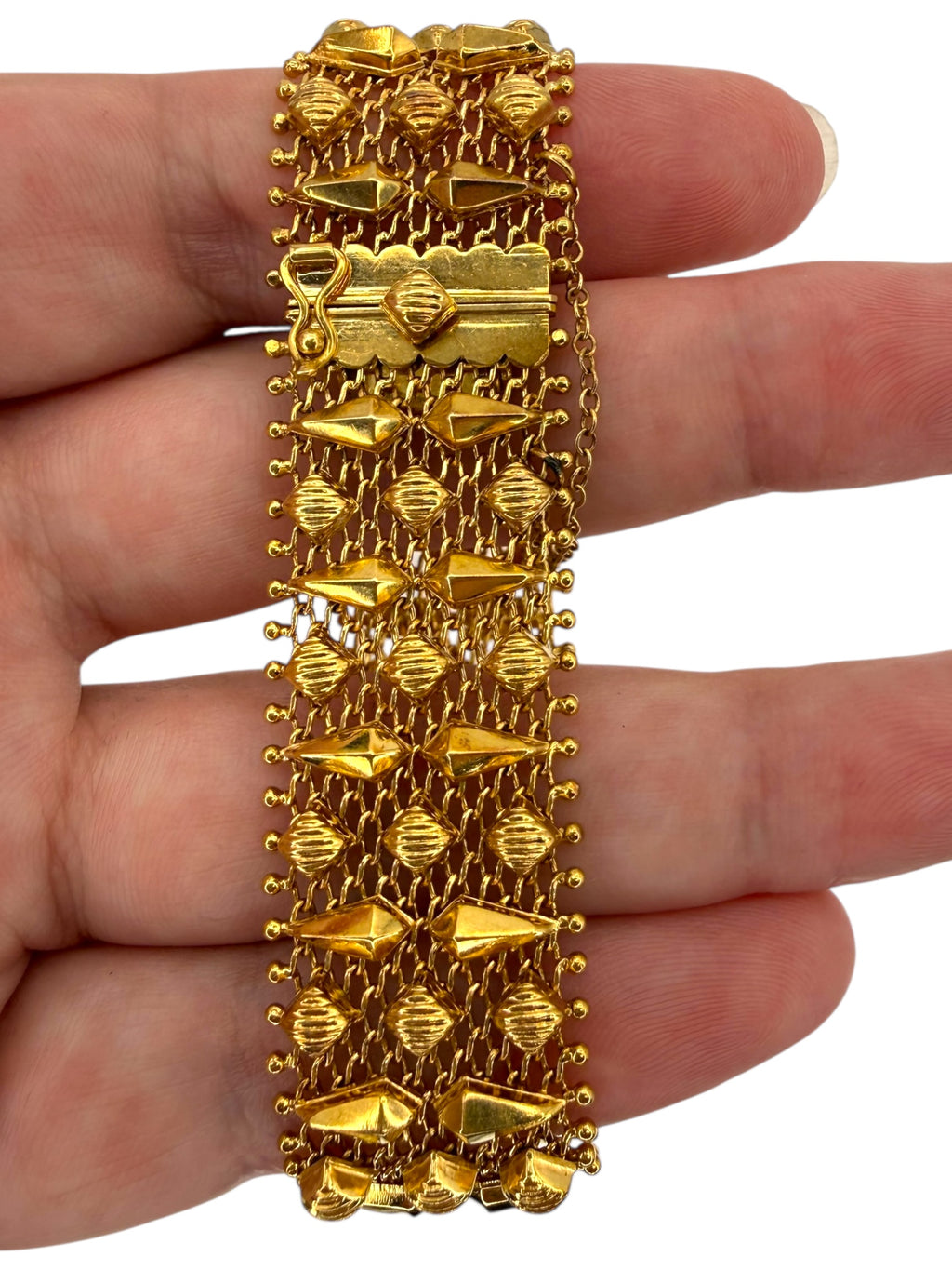18k Mesh Spike Bracelet