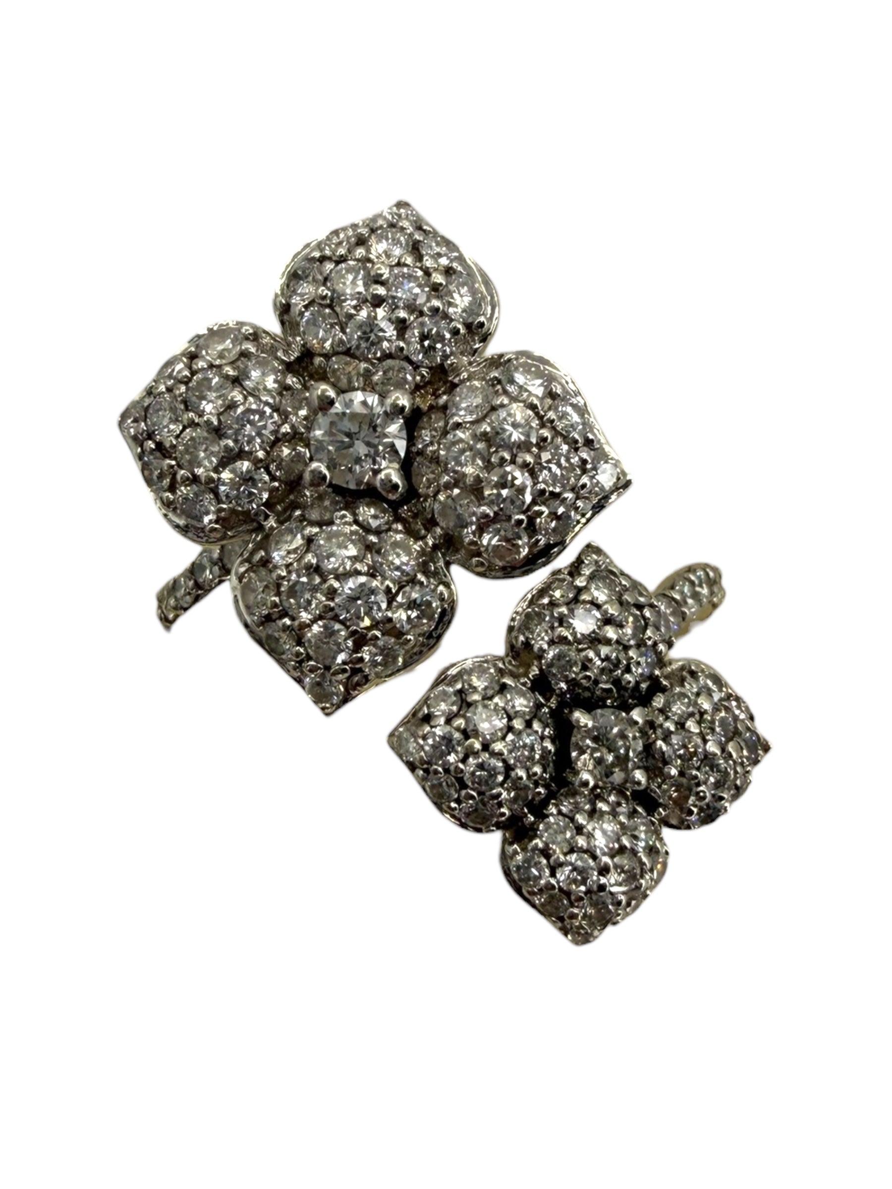 14k Diamond Clover Bypass Ring