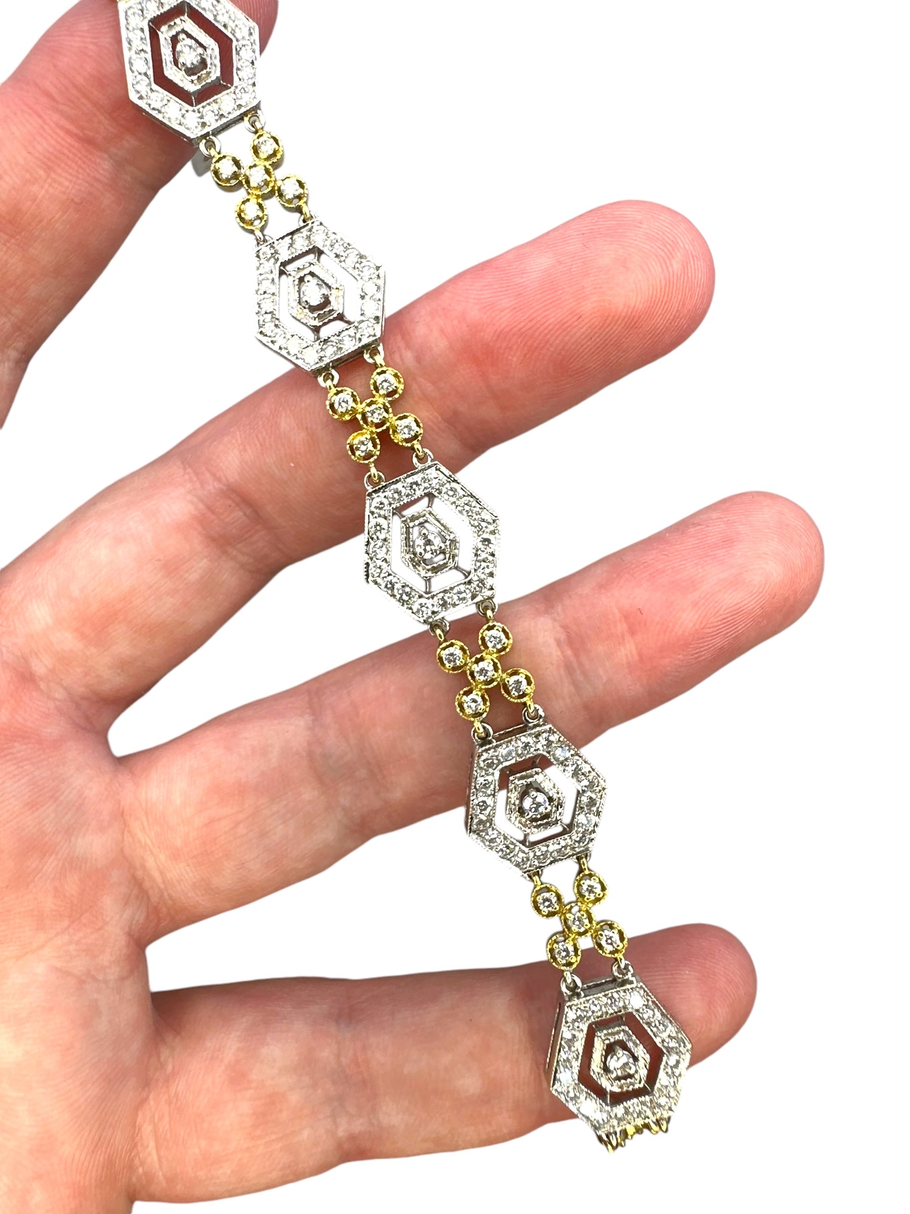 18k Diamond Hexagon Bracelet