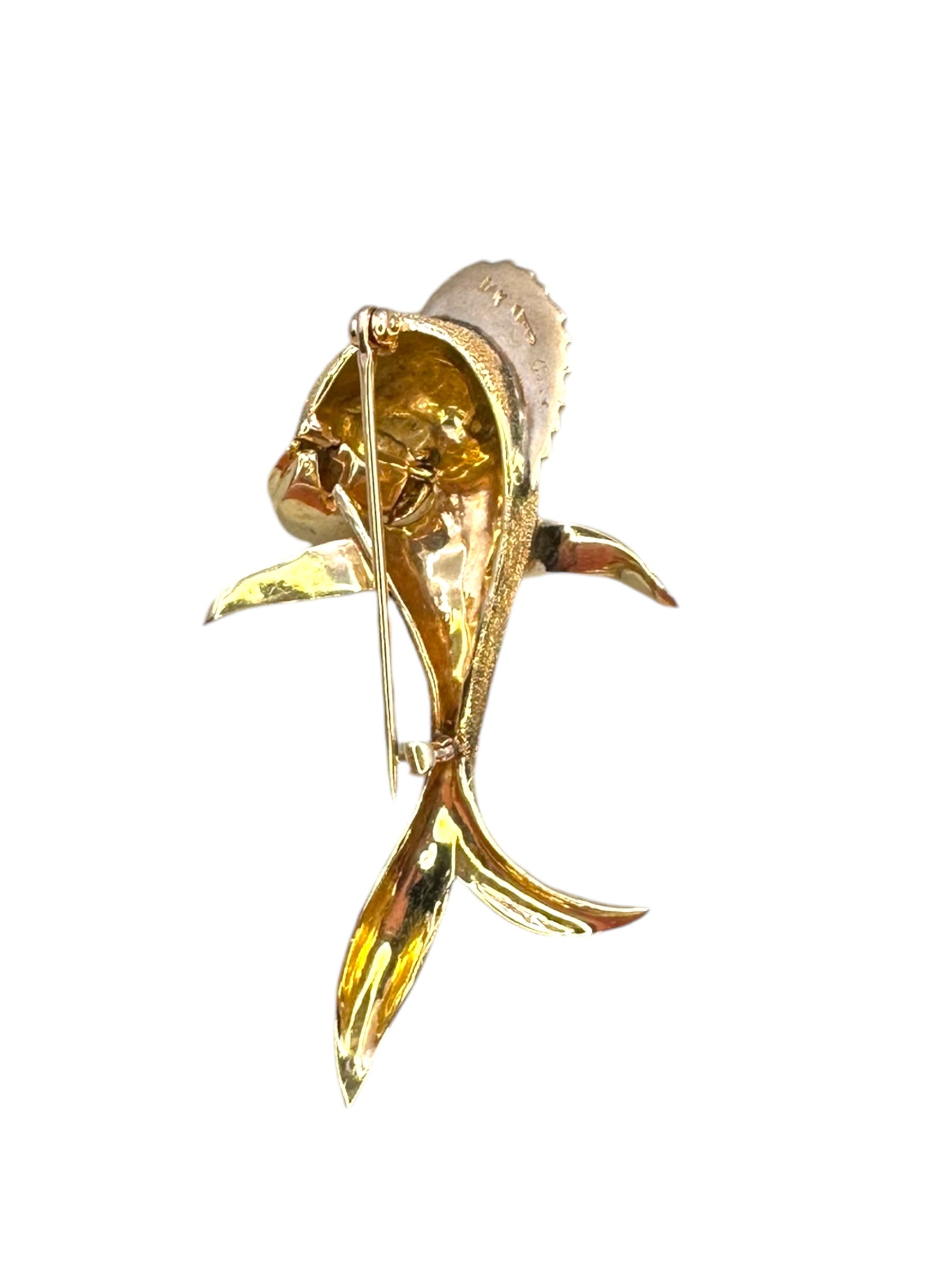 14k Happy Fish Brooch