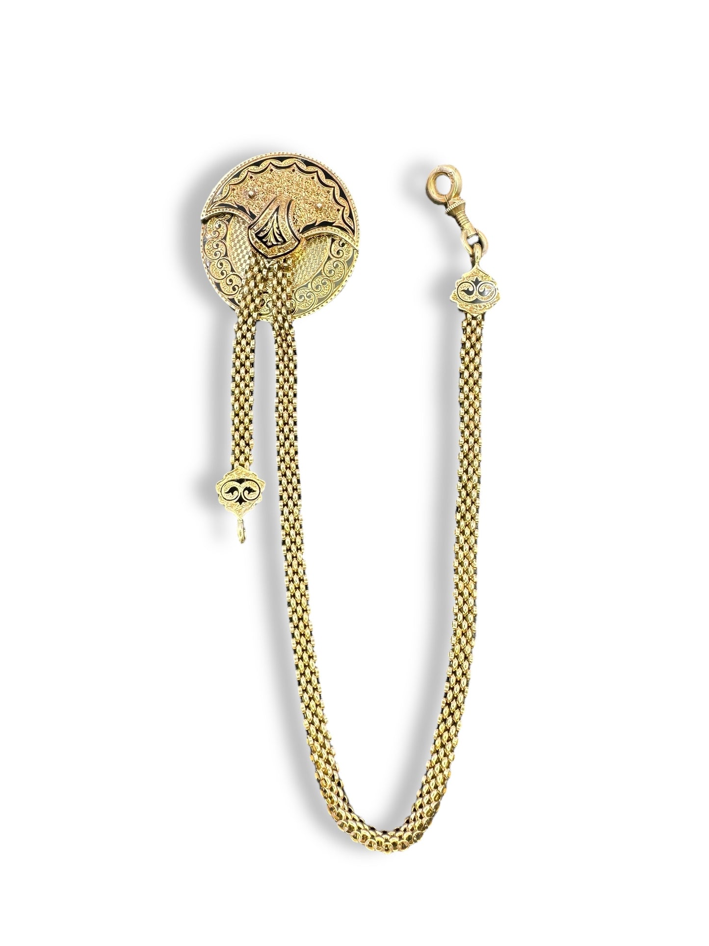 14k Victorian Brooch Watch Chain