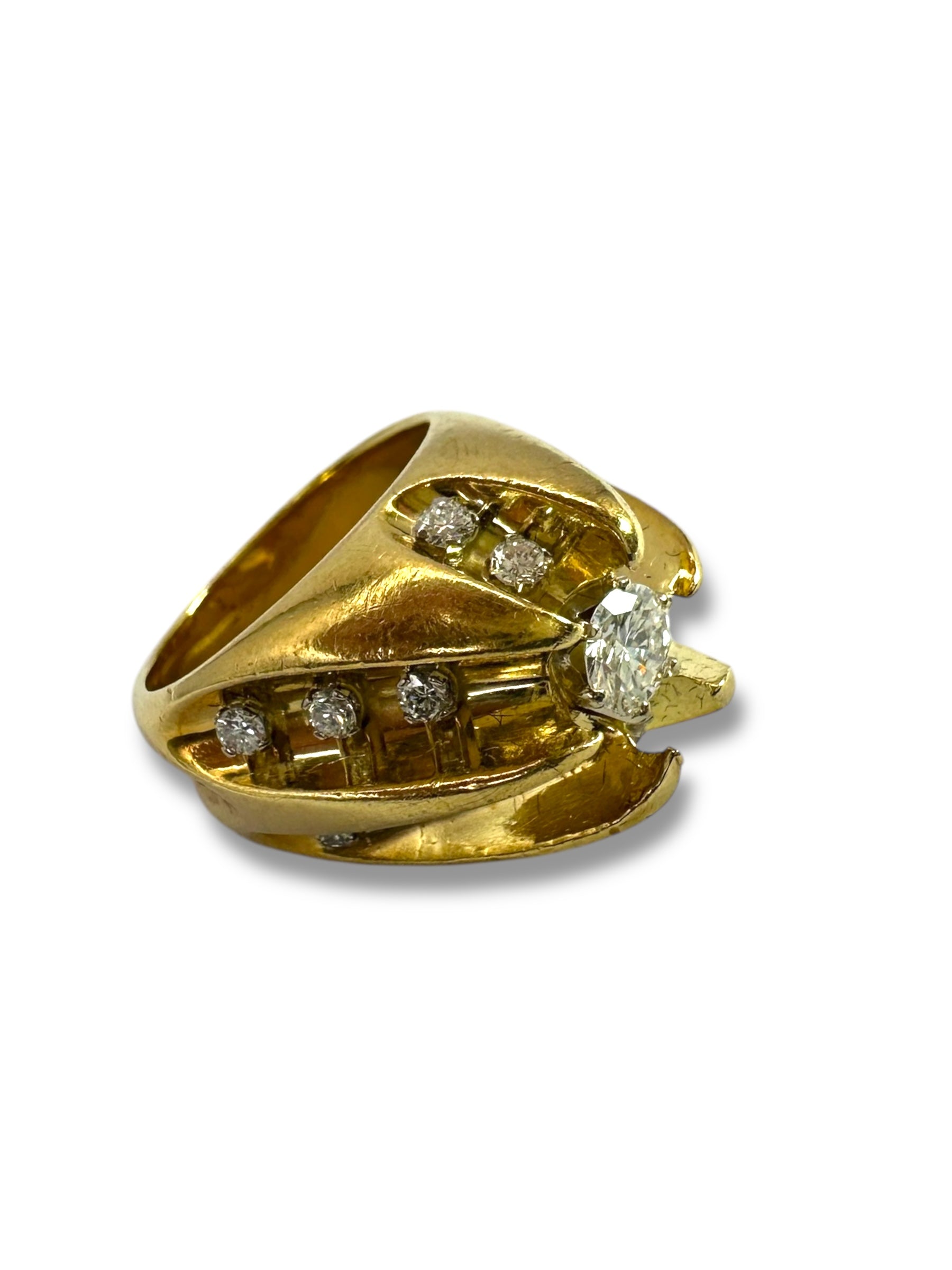 18k 1973 London Diamond Torpedo Ring
