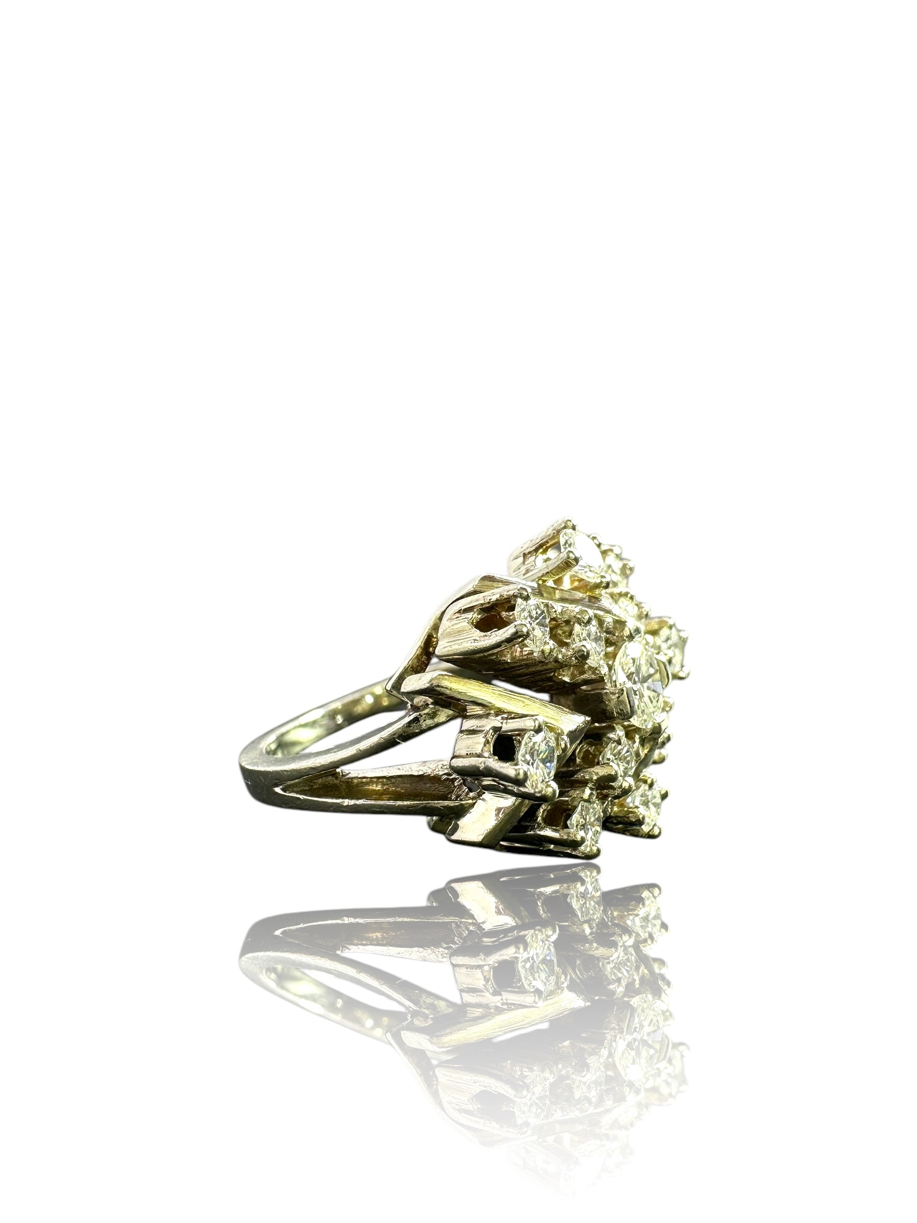 14k Diamond Snowflake Ring
