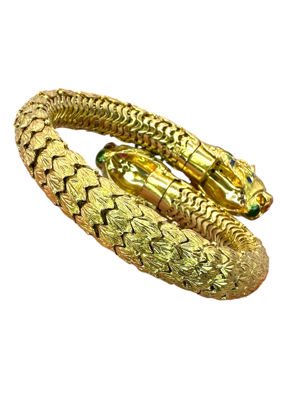18k Lion Head Enamel Diamond Flex Bracelet