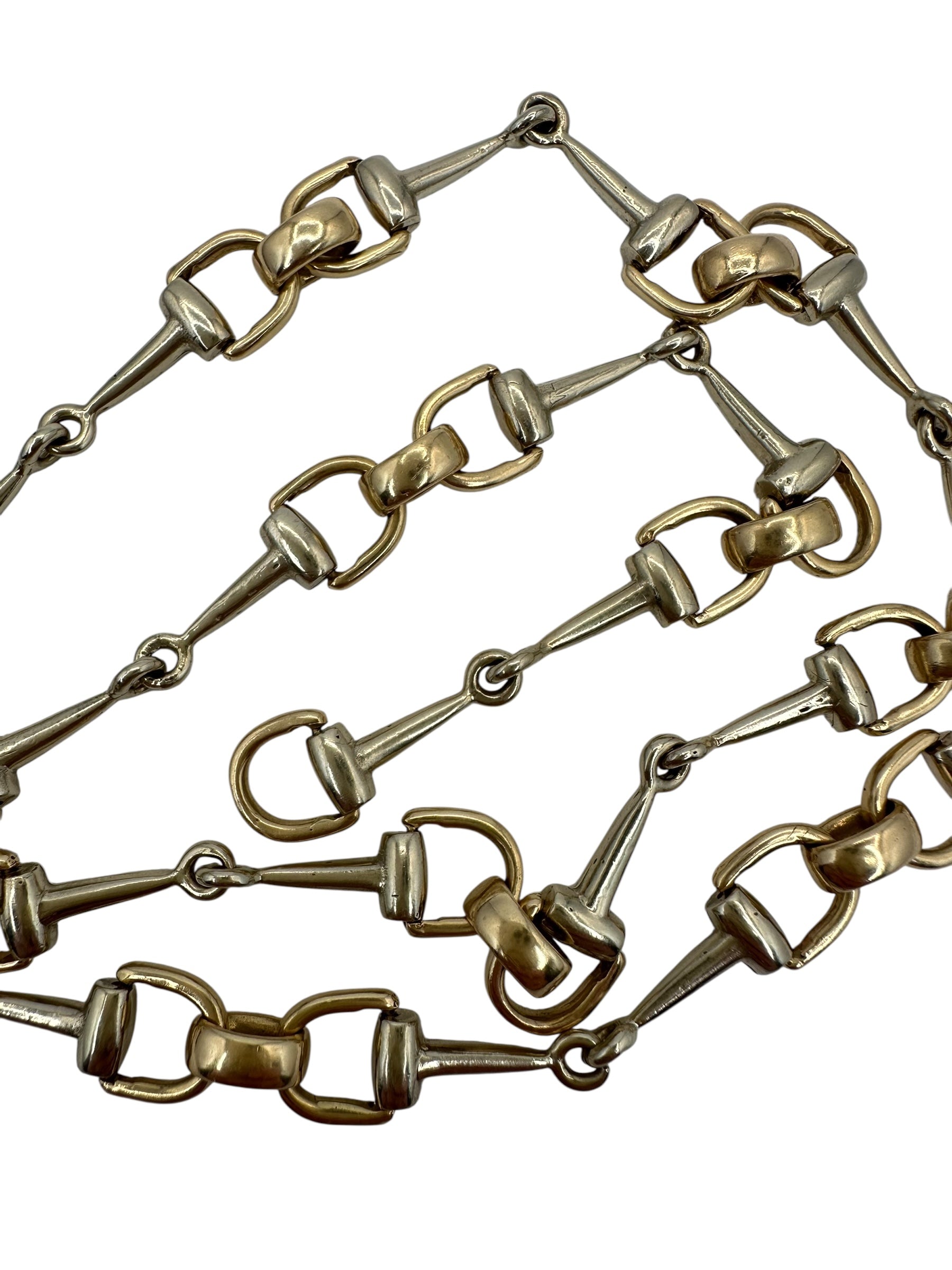 14k Two Tone Horse Bit Necklace