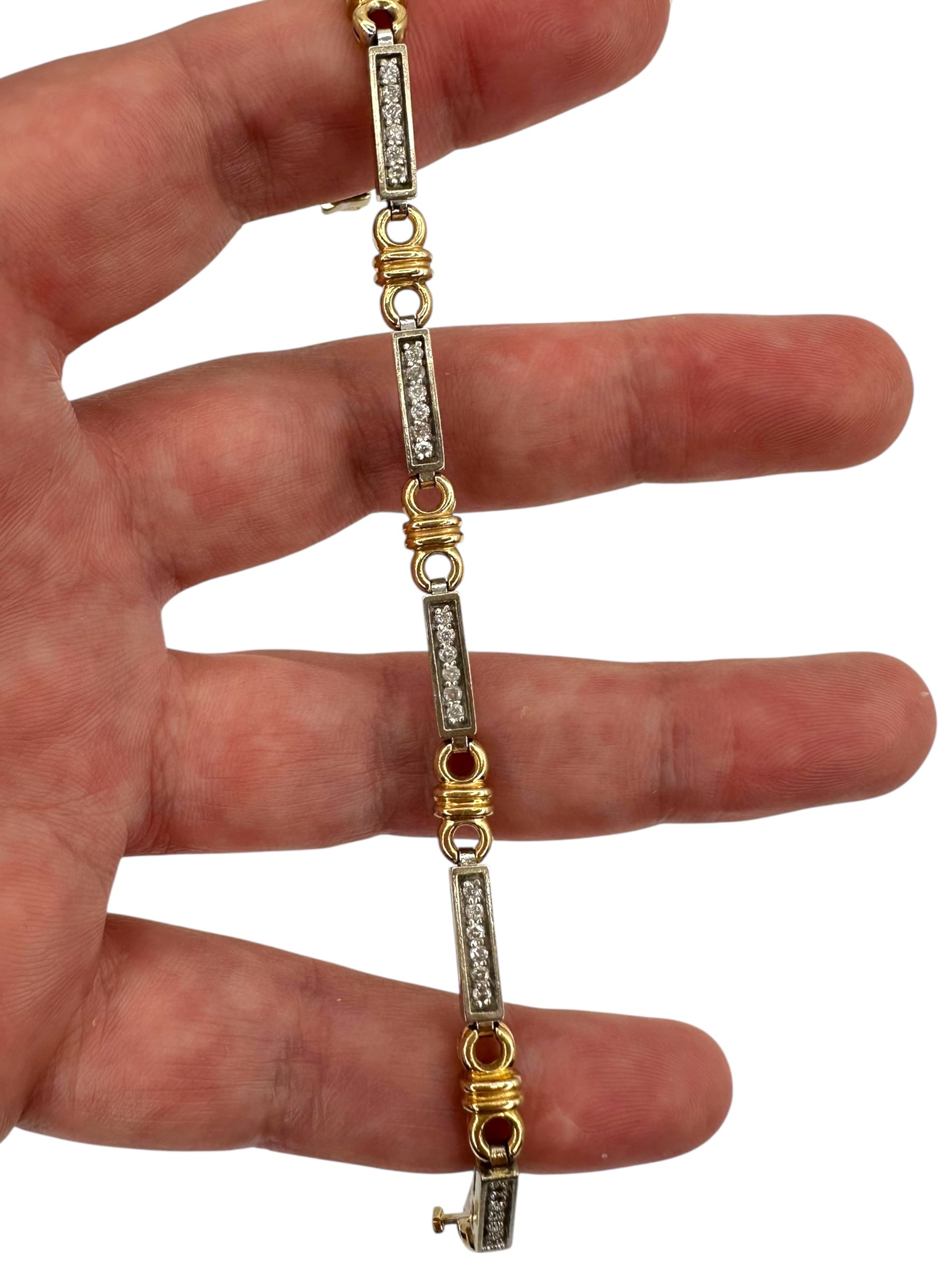 14k Two Tone Diamond Bracelet