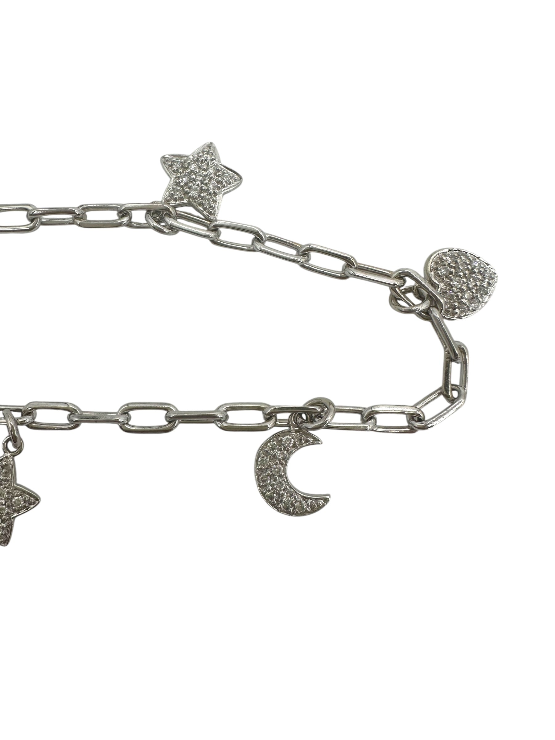 14k Diamond Charm Bracelet