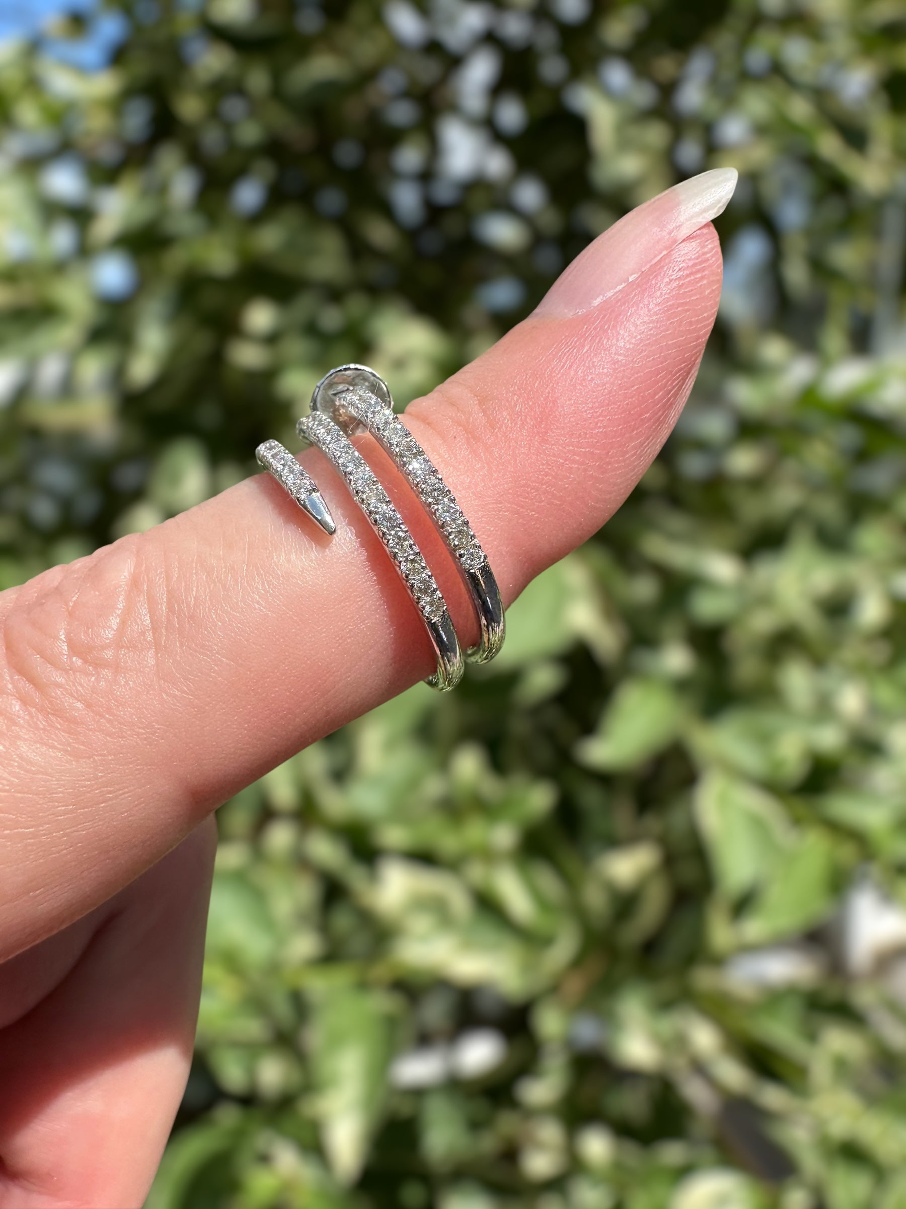 18k Diamond Nail Wrap Ring