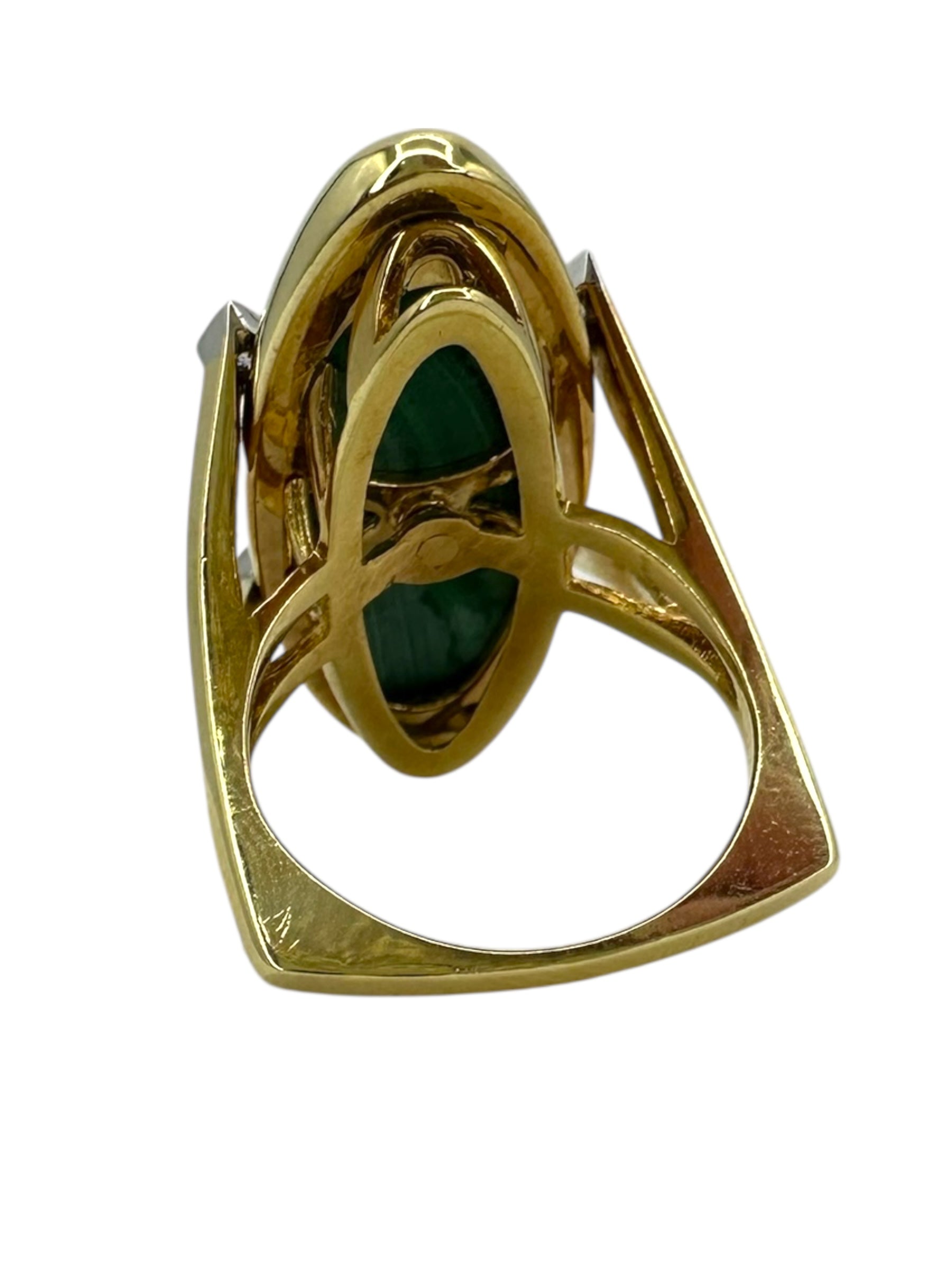 18k Diamond Malachite Ring