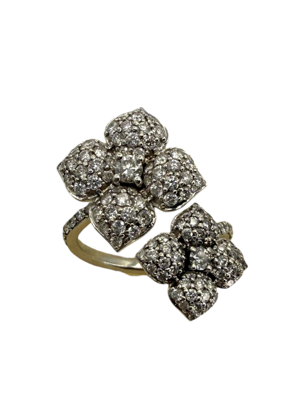 14k Diamond Clover Bypass Ring