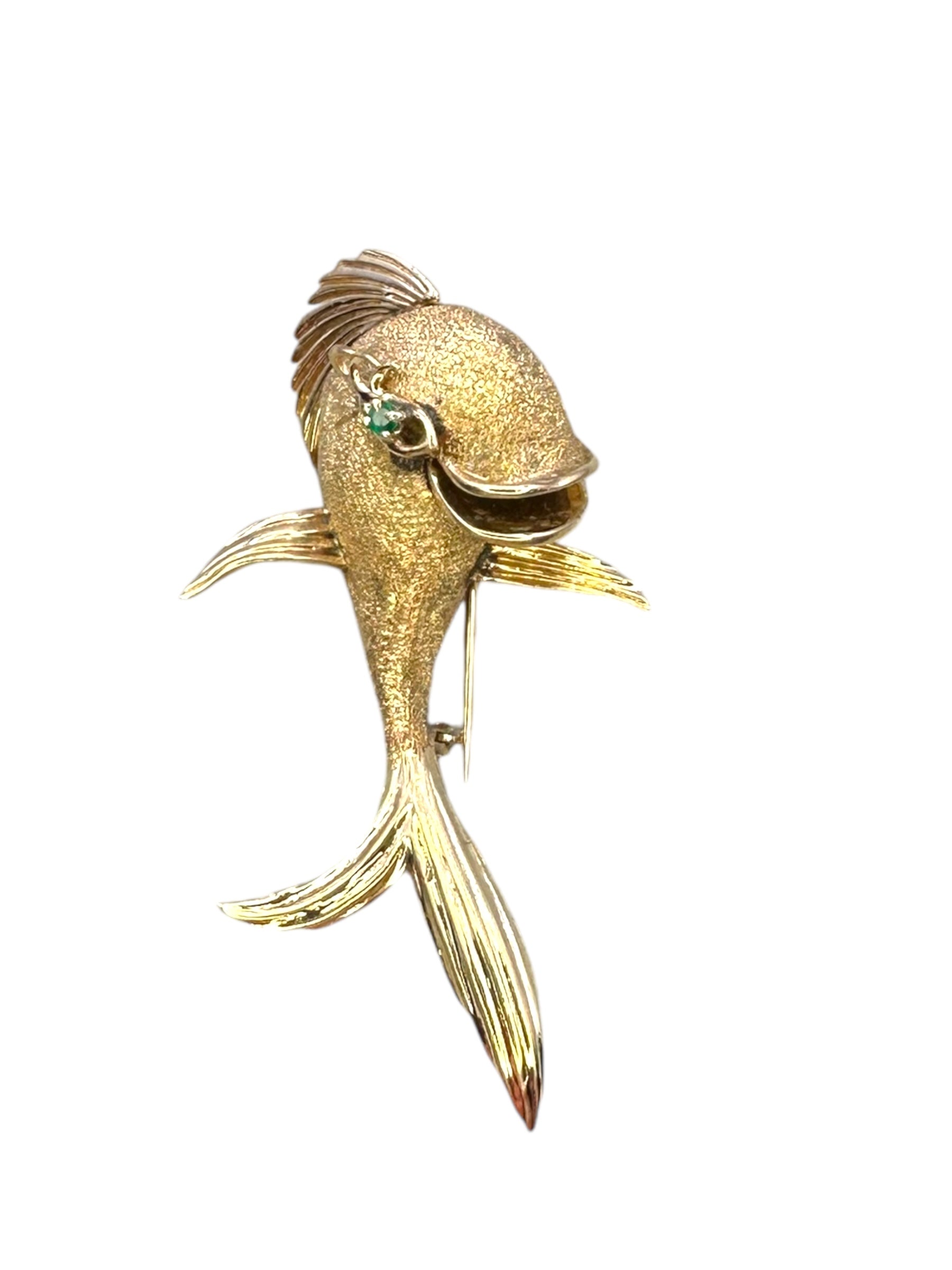 14k Happy Fish Brooch
