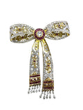 18k Ruby Diamond Bow Brooch