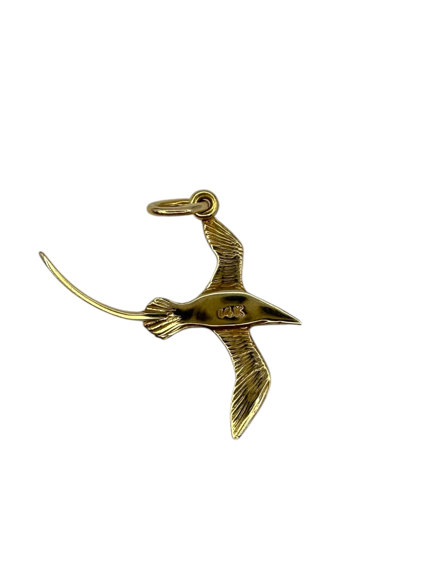 14k Flying Bird Charm