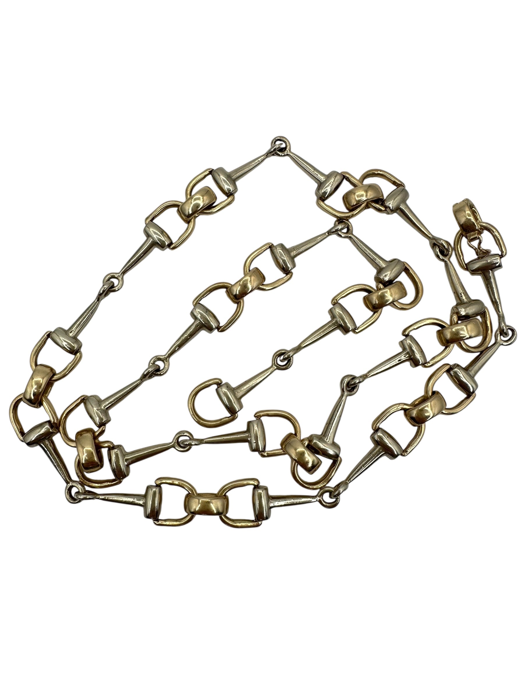 14k Two Tone Horse Bit Necklace
