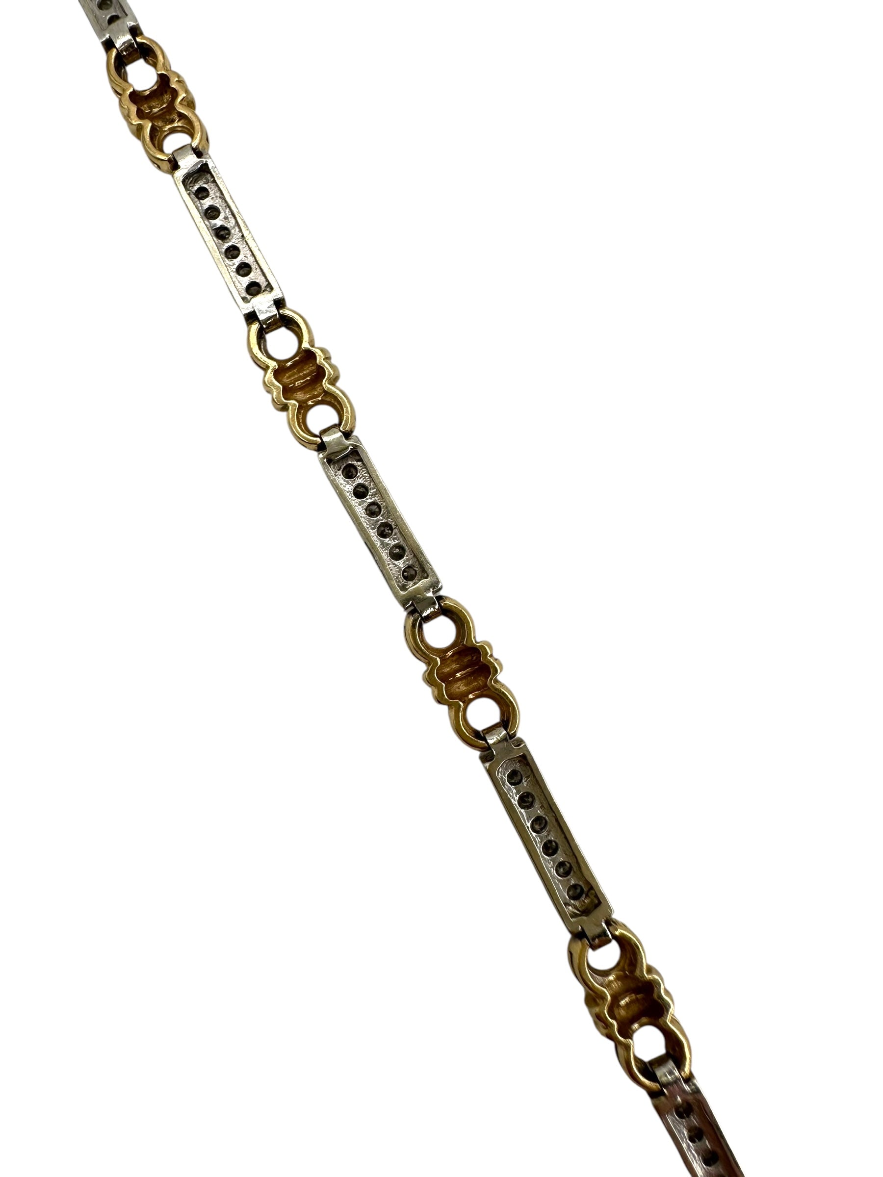 14k Two Tone Diamond Bracelet