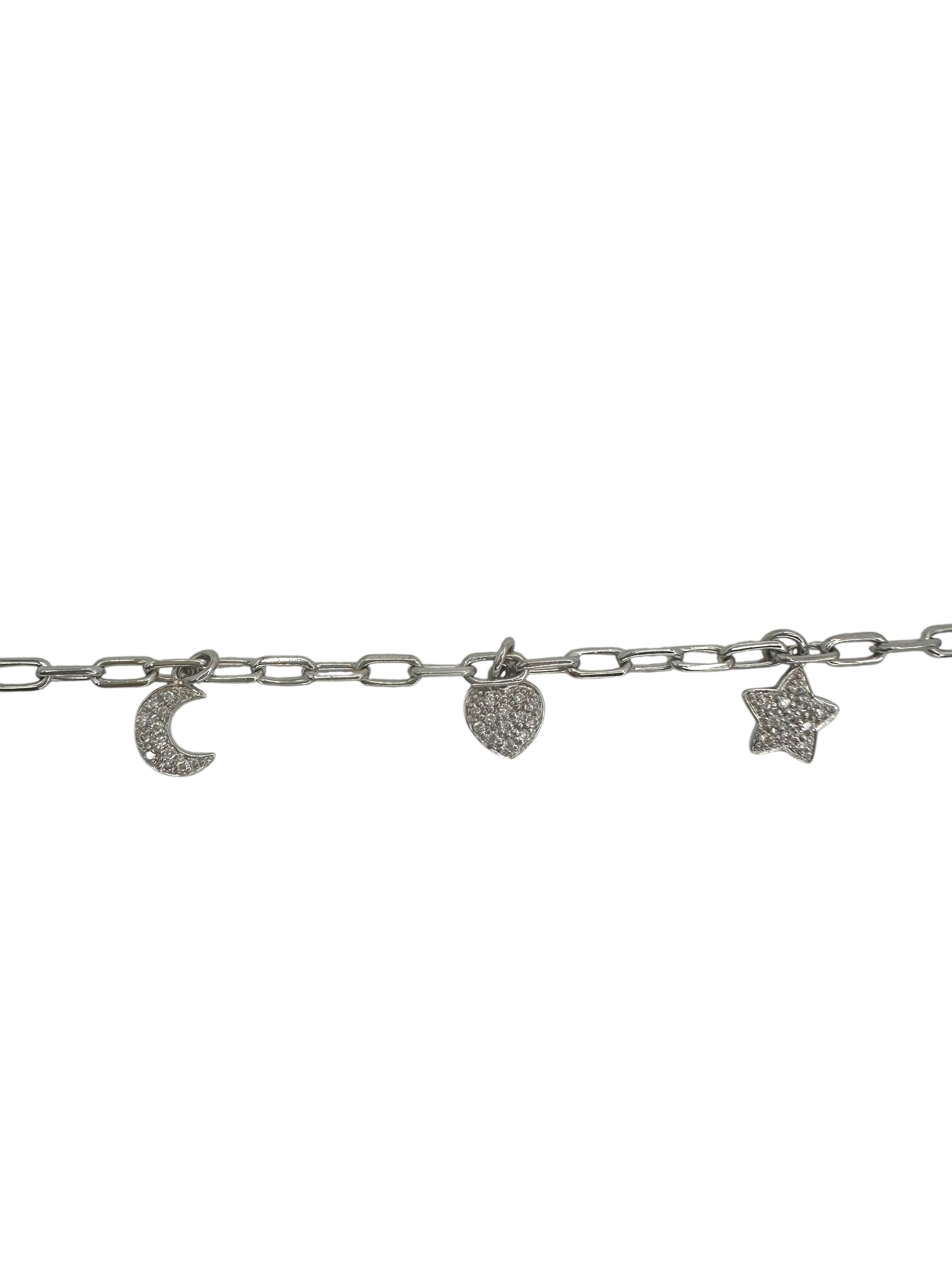 14k Diamond Charm Bracelet
