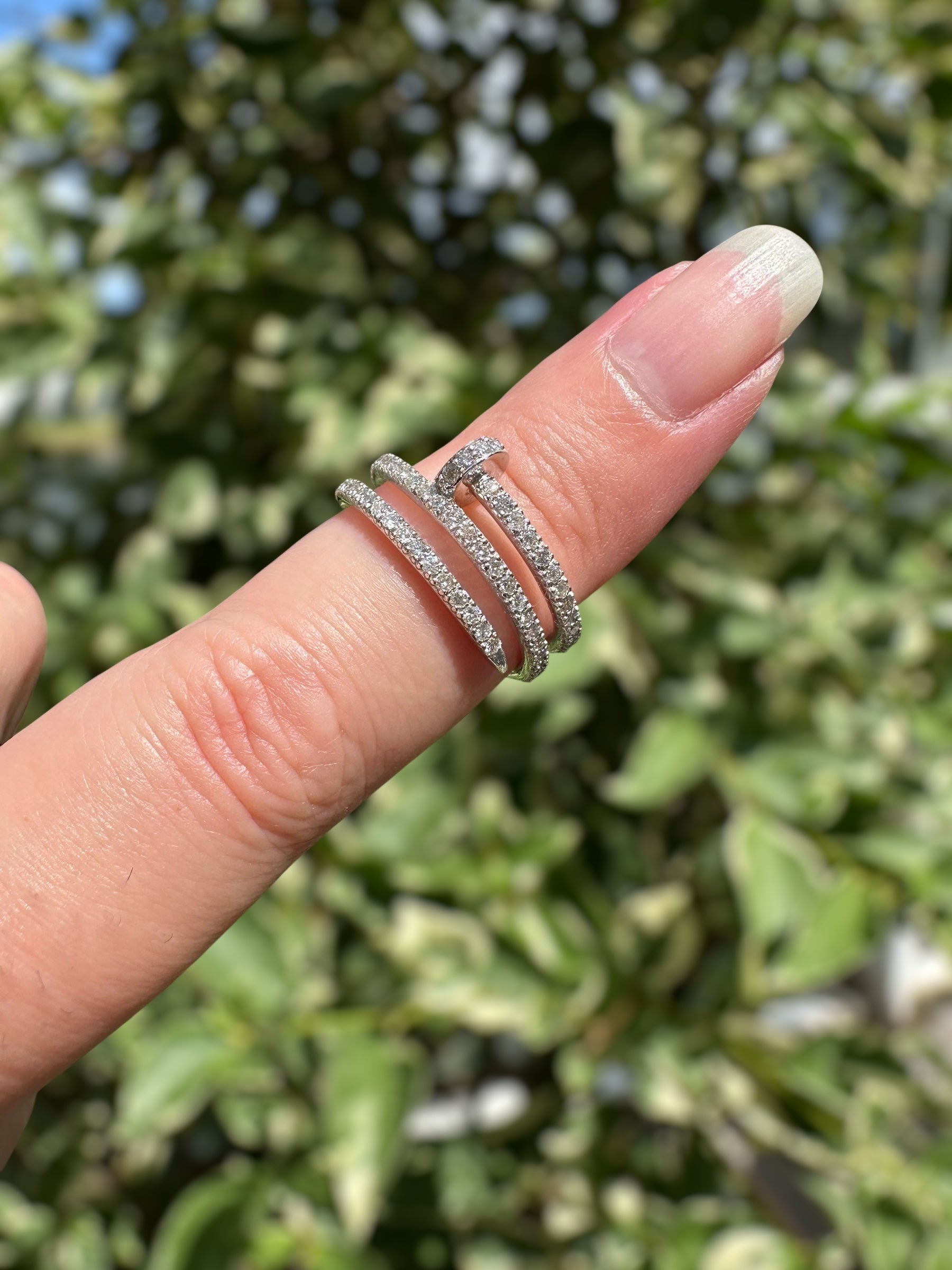 18k Diamond Nail Wrap Ring