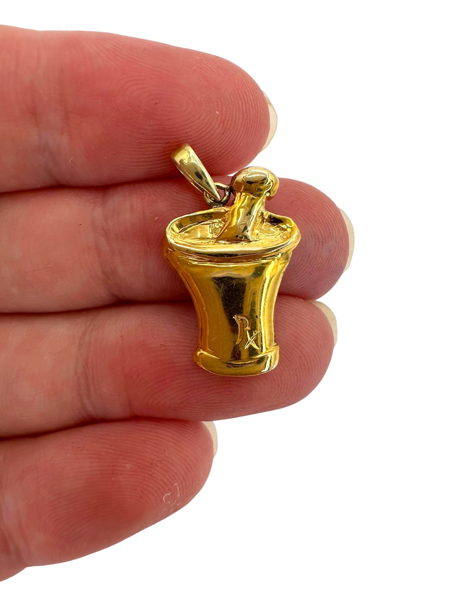 14k Mortar and Pestle Pendant