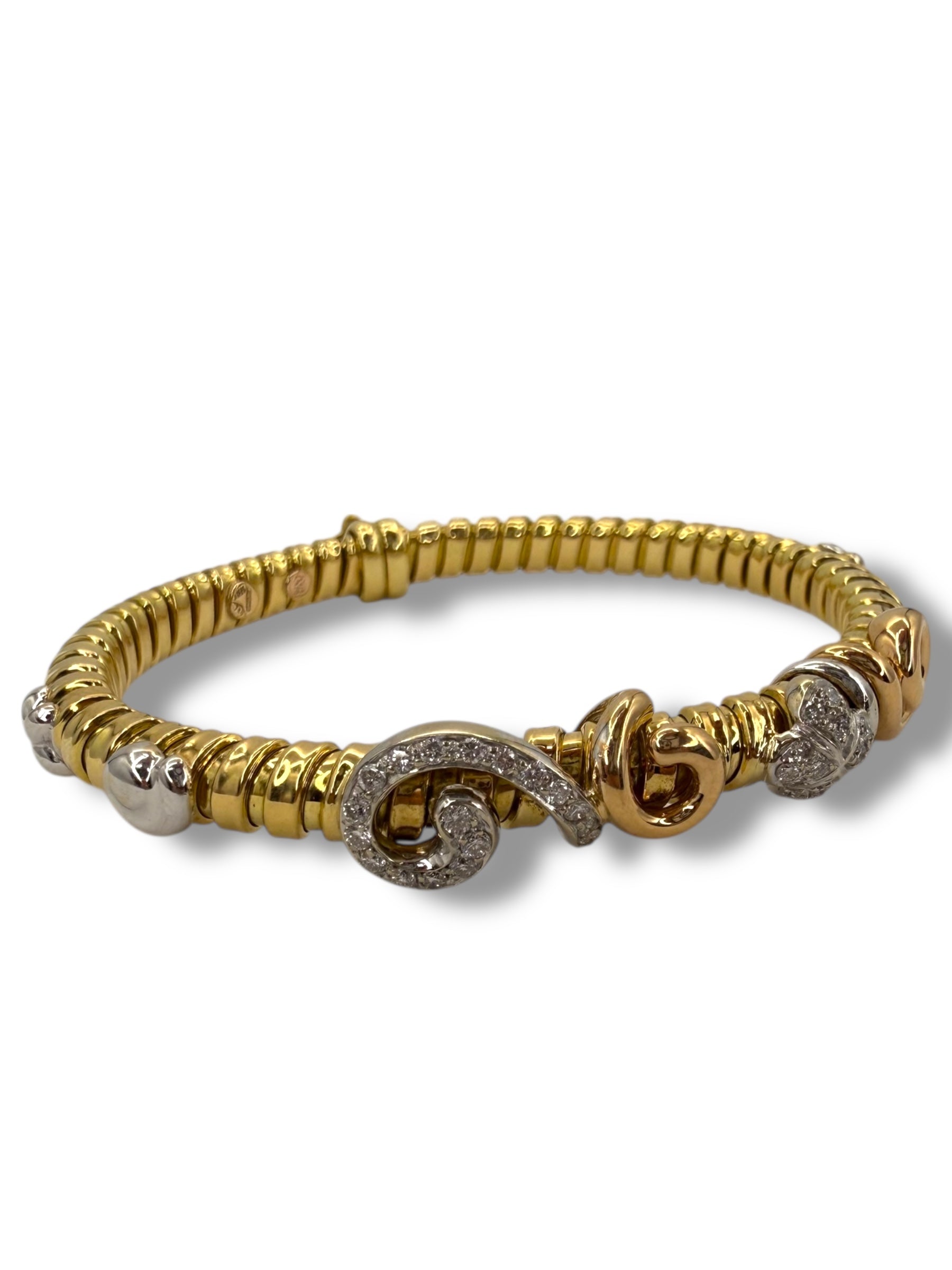 18k Swirly Tubogas Bracelet