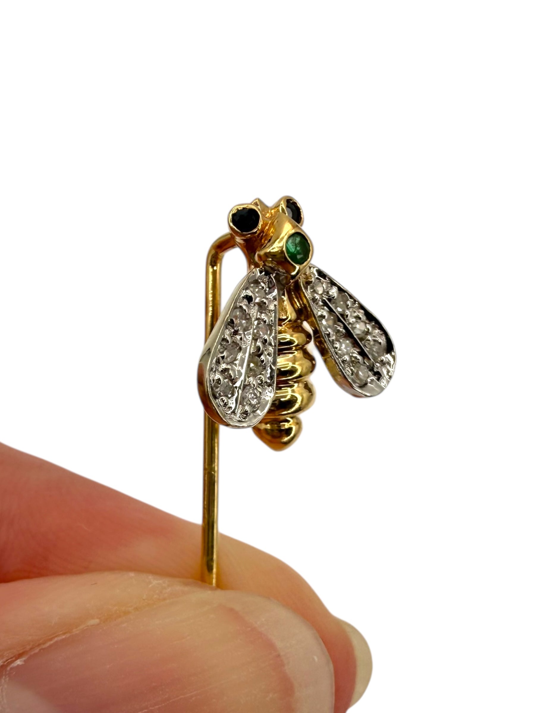 14k Diamond Bee Stick Pin