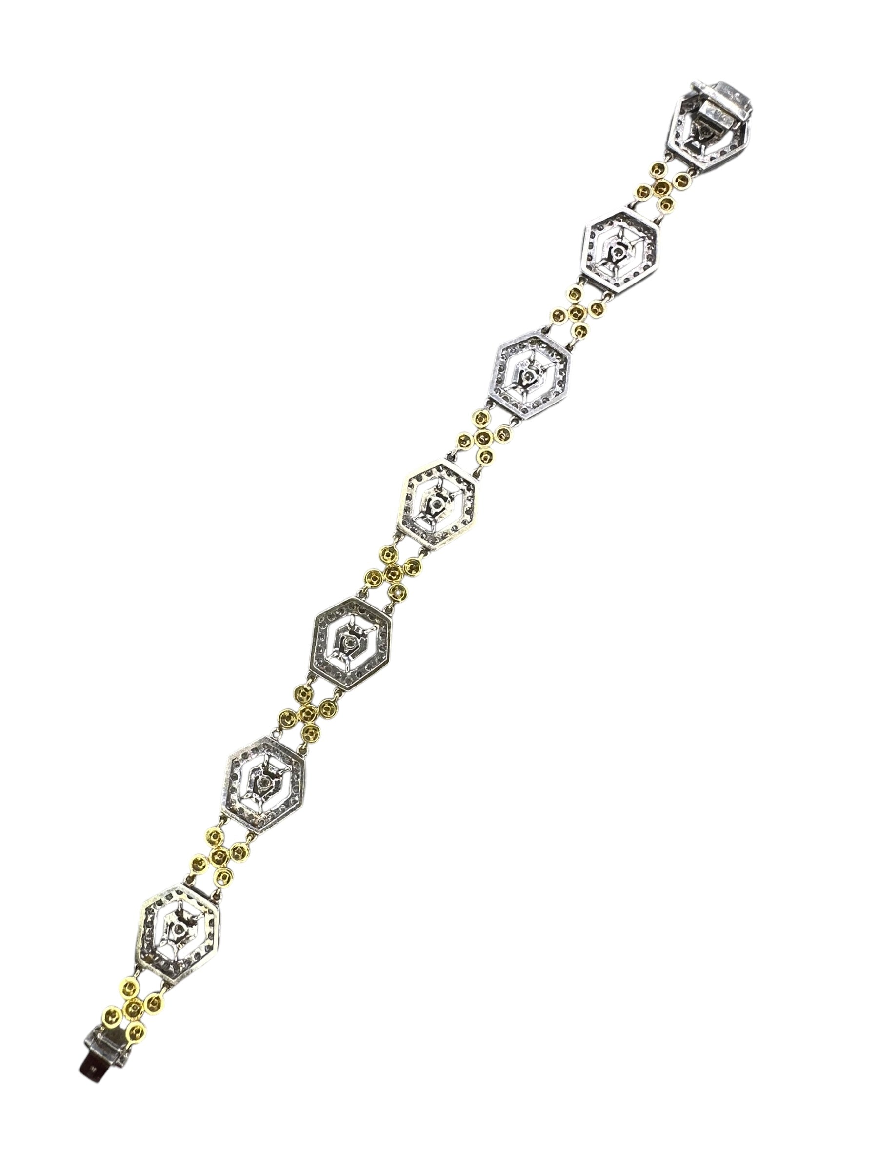 18k Diamond Hexagon Bracelet