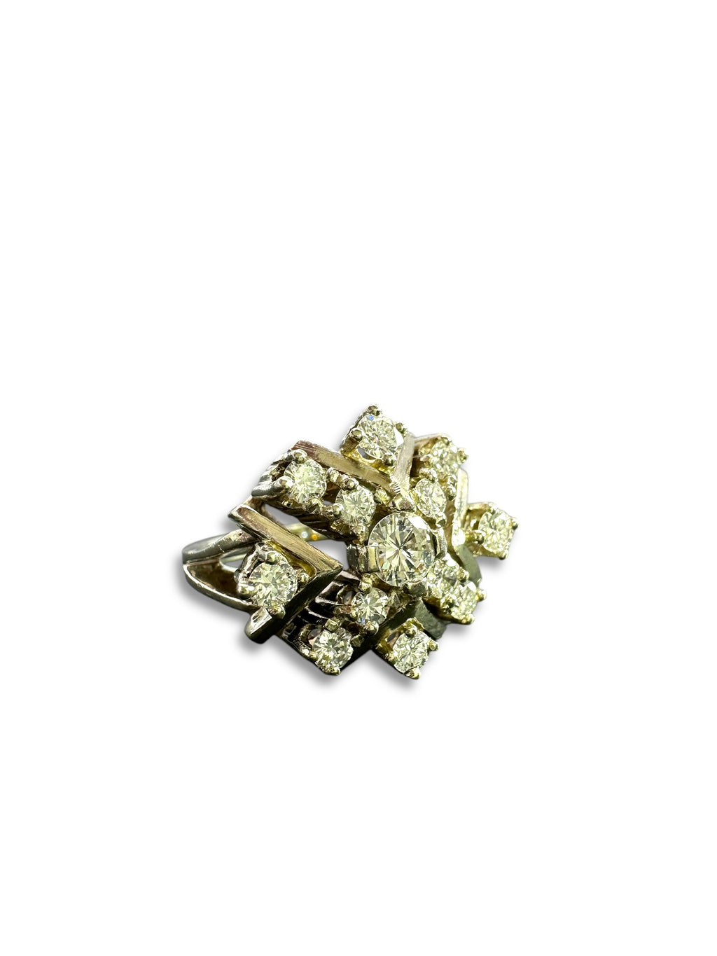 14k Diamond Snowflake Ring