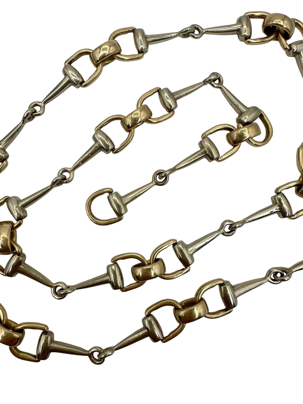 14k Two Tone Horse Bit Necklace