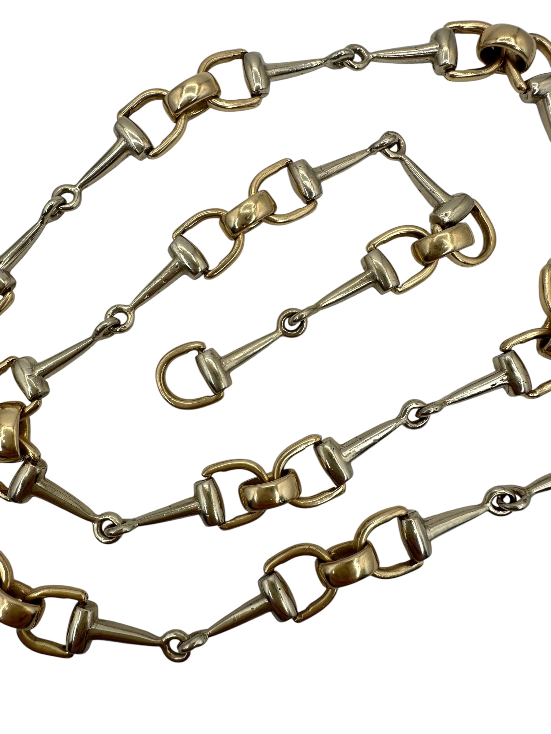 14k Two Tone Horse Bit Necklace
