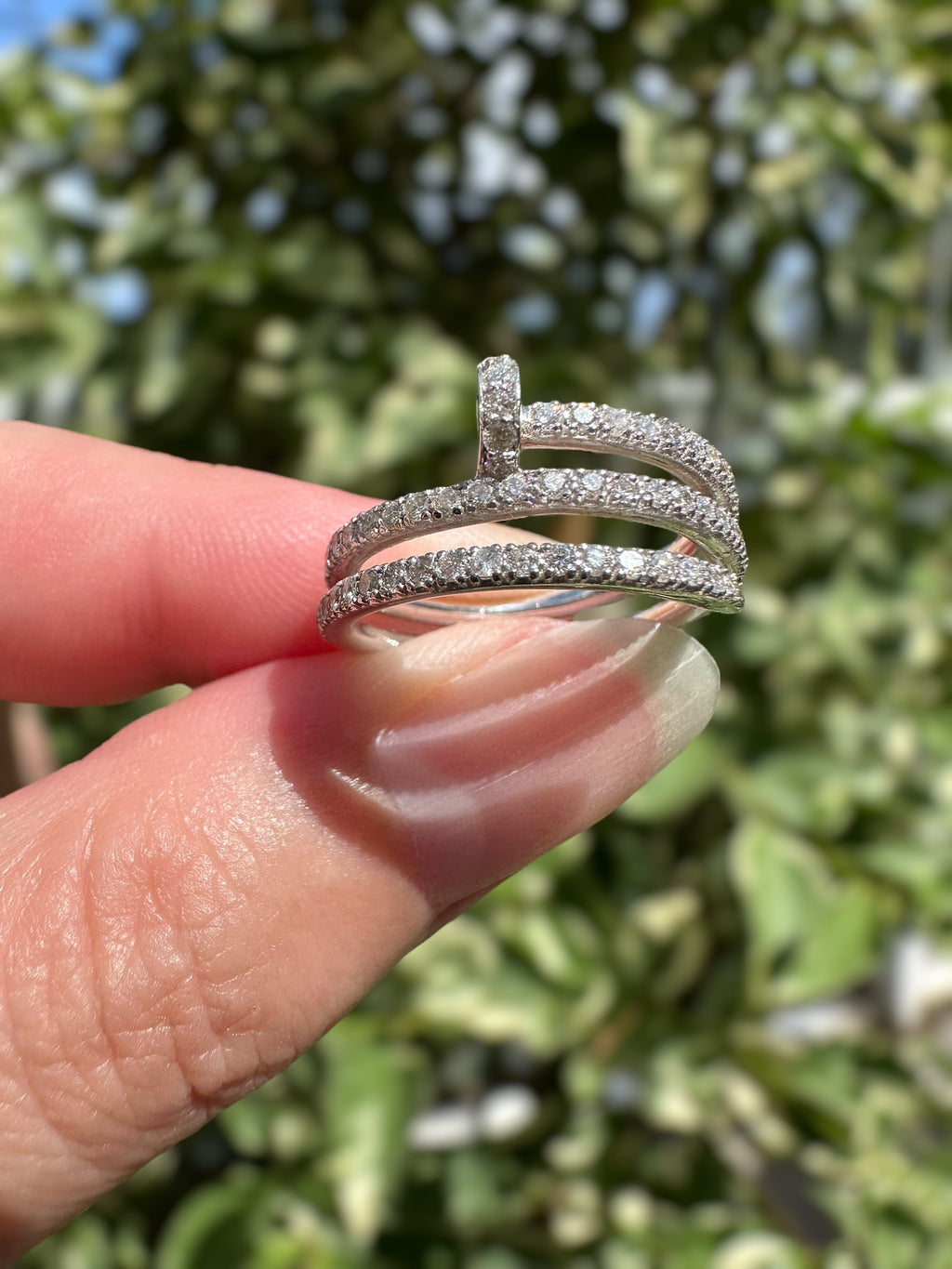 18k Diamond Nail Wrap Ring