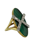 18k Diamond Malachite Ring