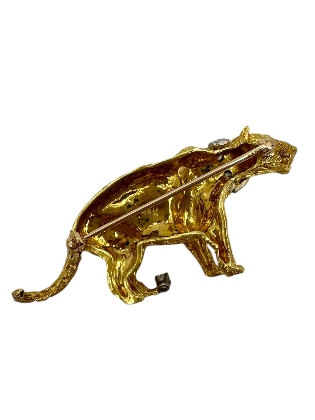 18k Diamond Tiger Brooch