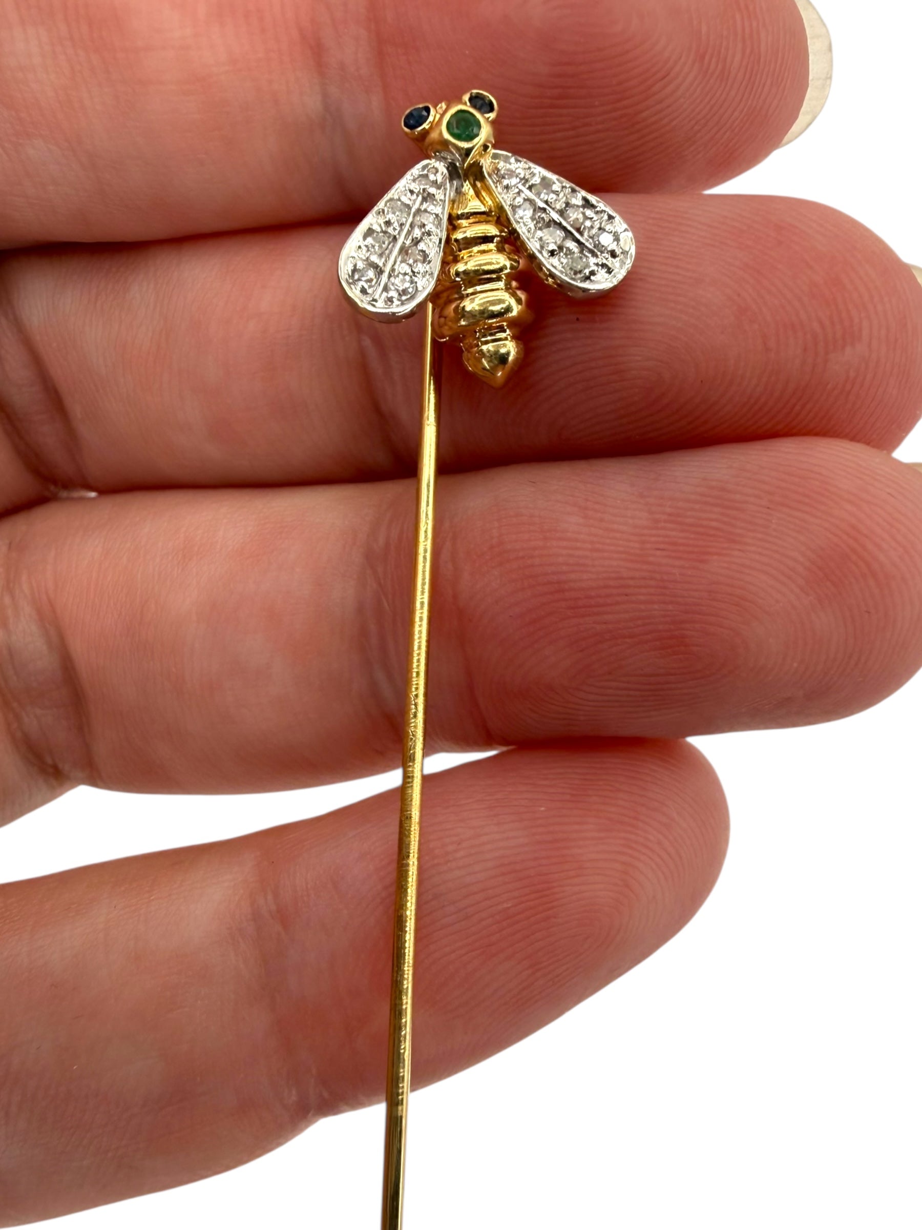 14k Diamond Bee Stick Pin