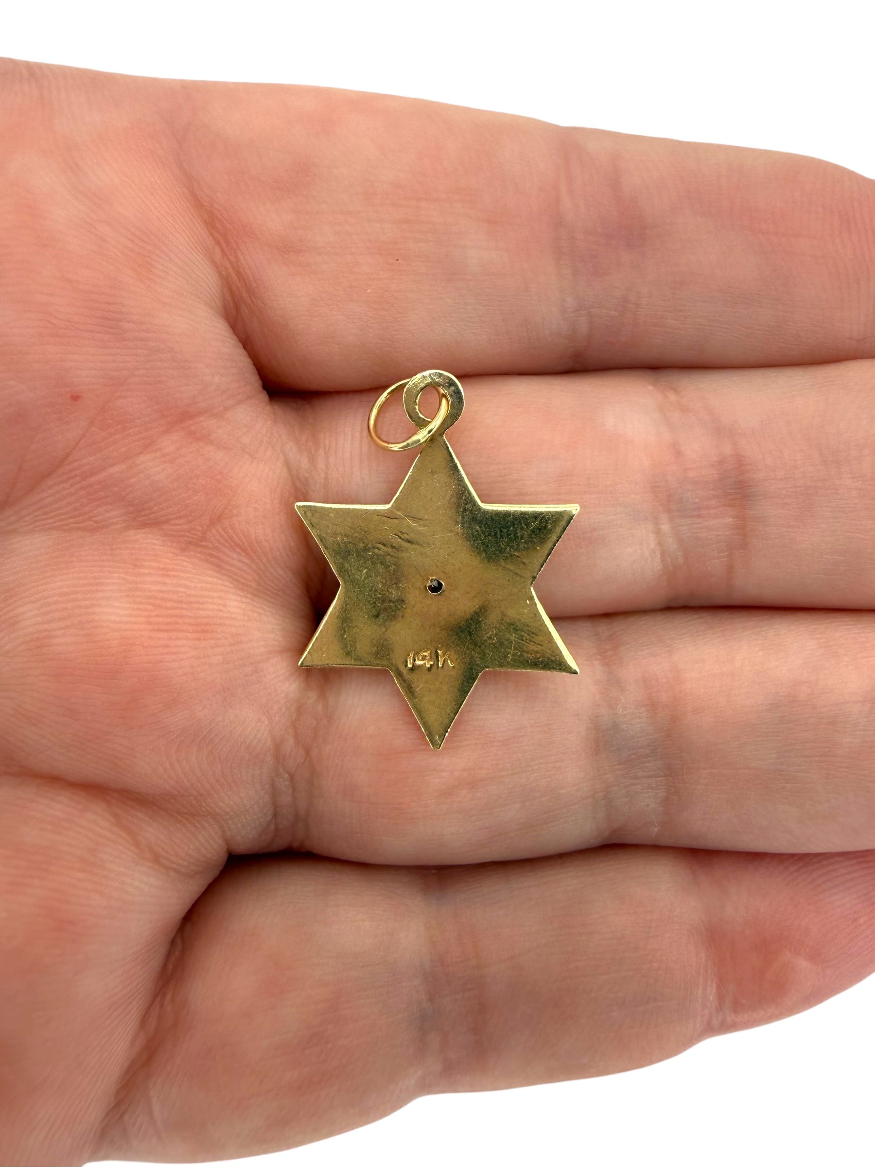 14k Star of David Diamond Charm