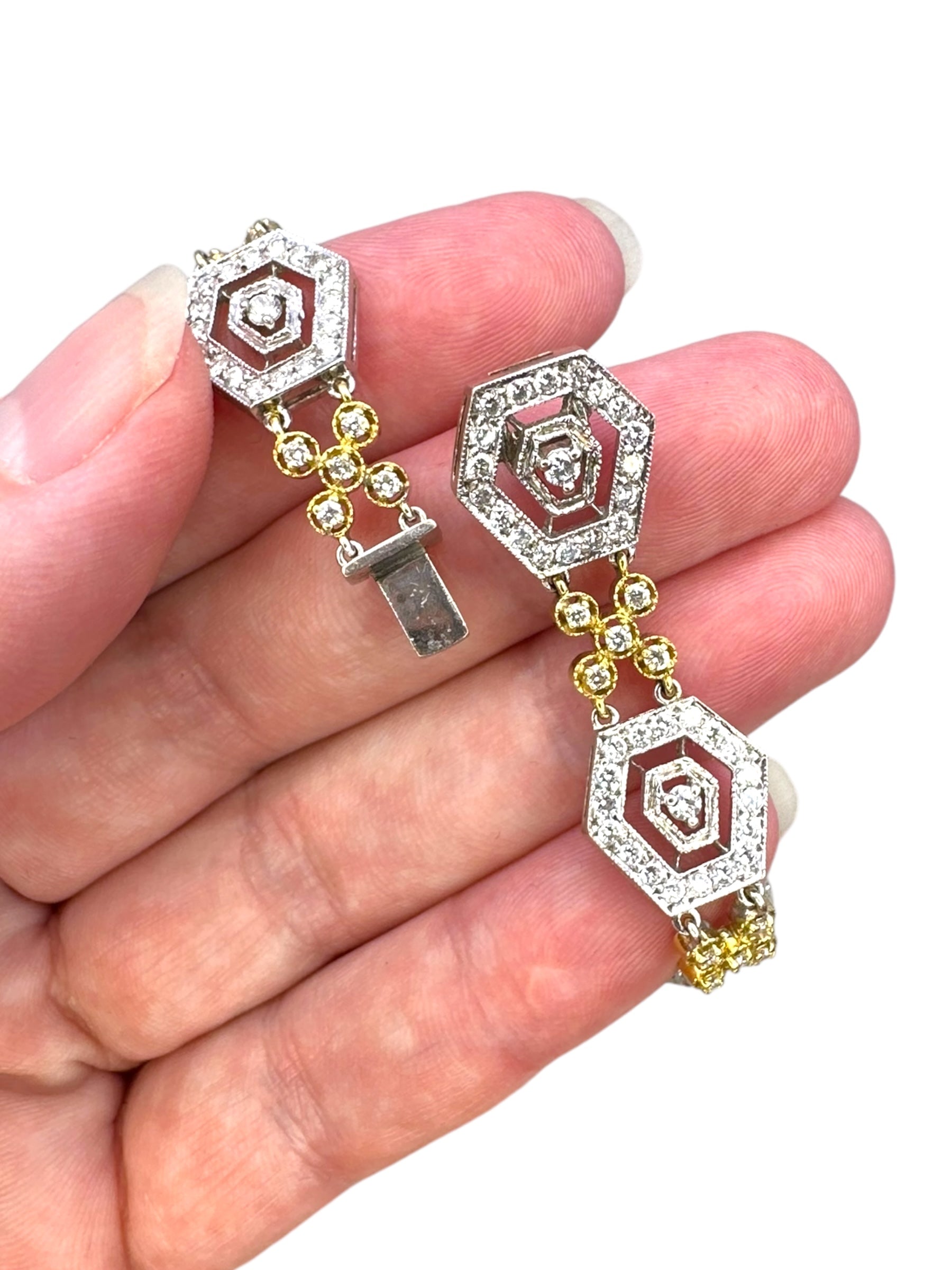 18k Diamond Hexagon Bracelet