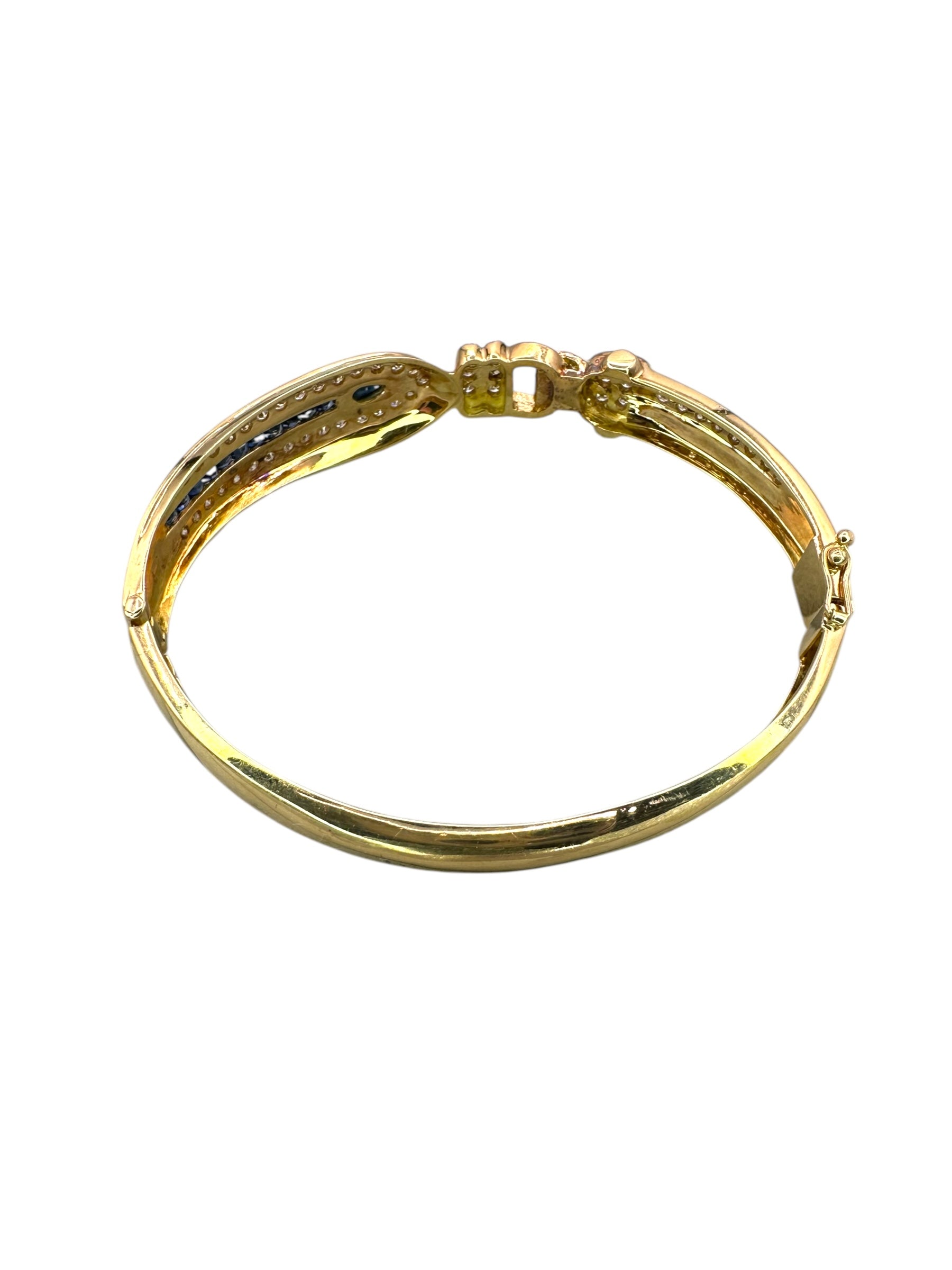 18k Sapphire Diamond Bangle Bracelet