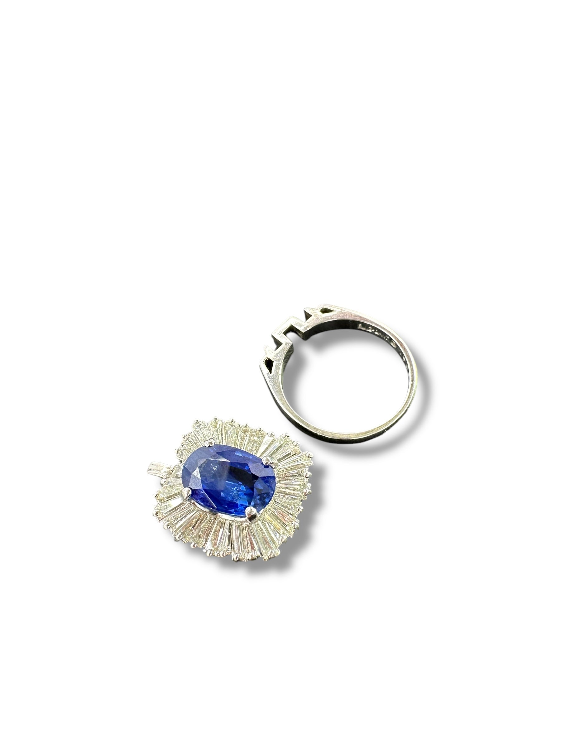 Platinum Sapphire Diamond Ringdant