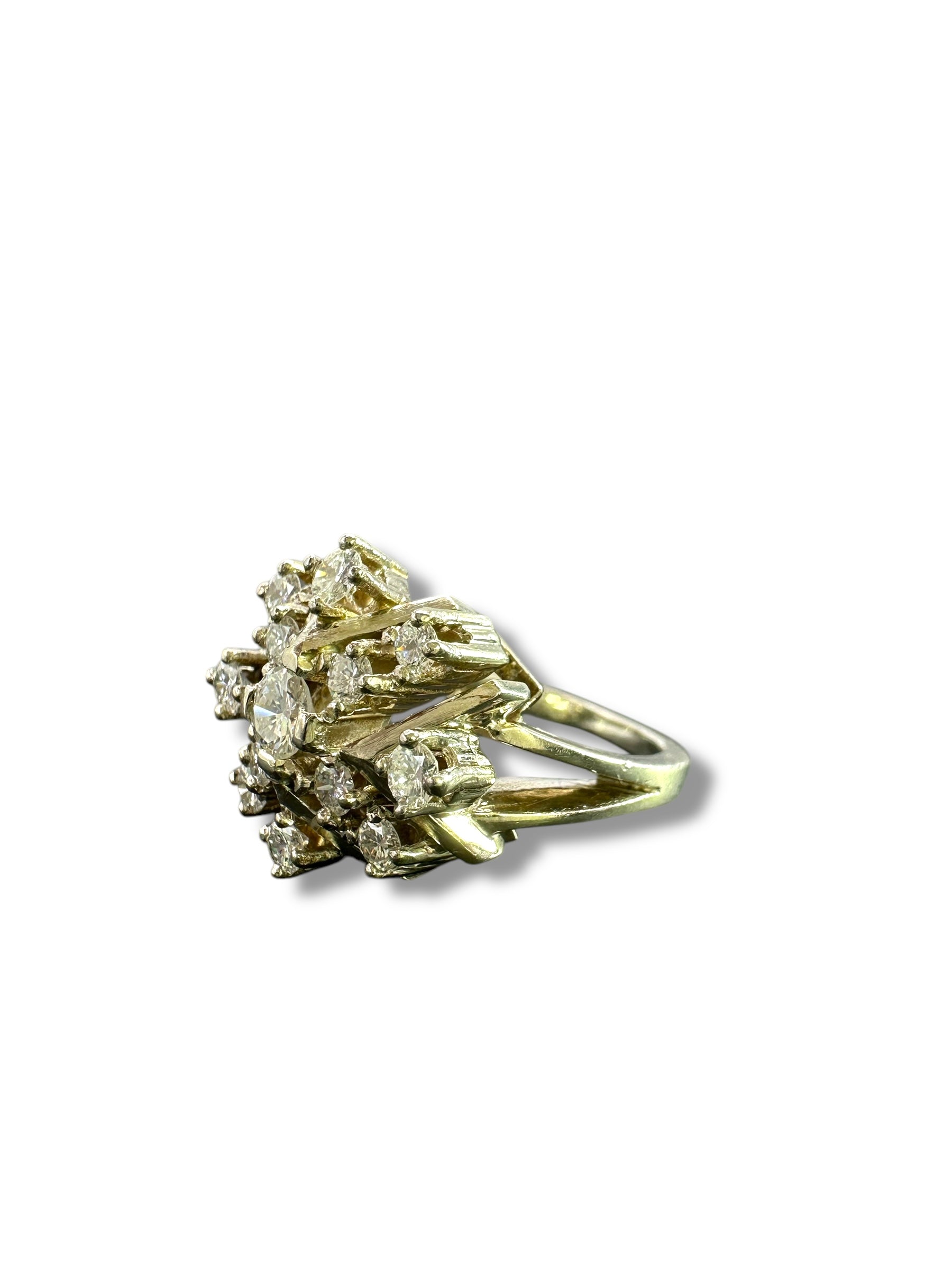 14k Diamond Snowflake Ring