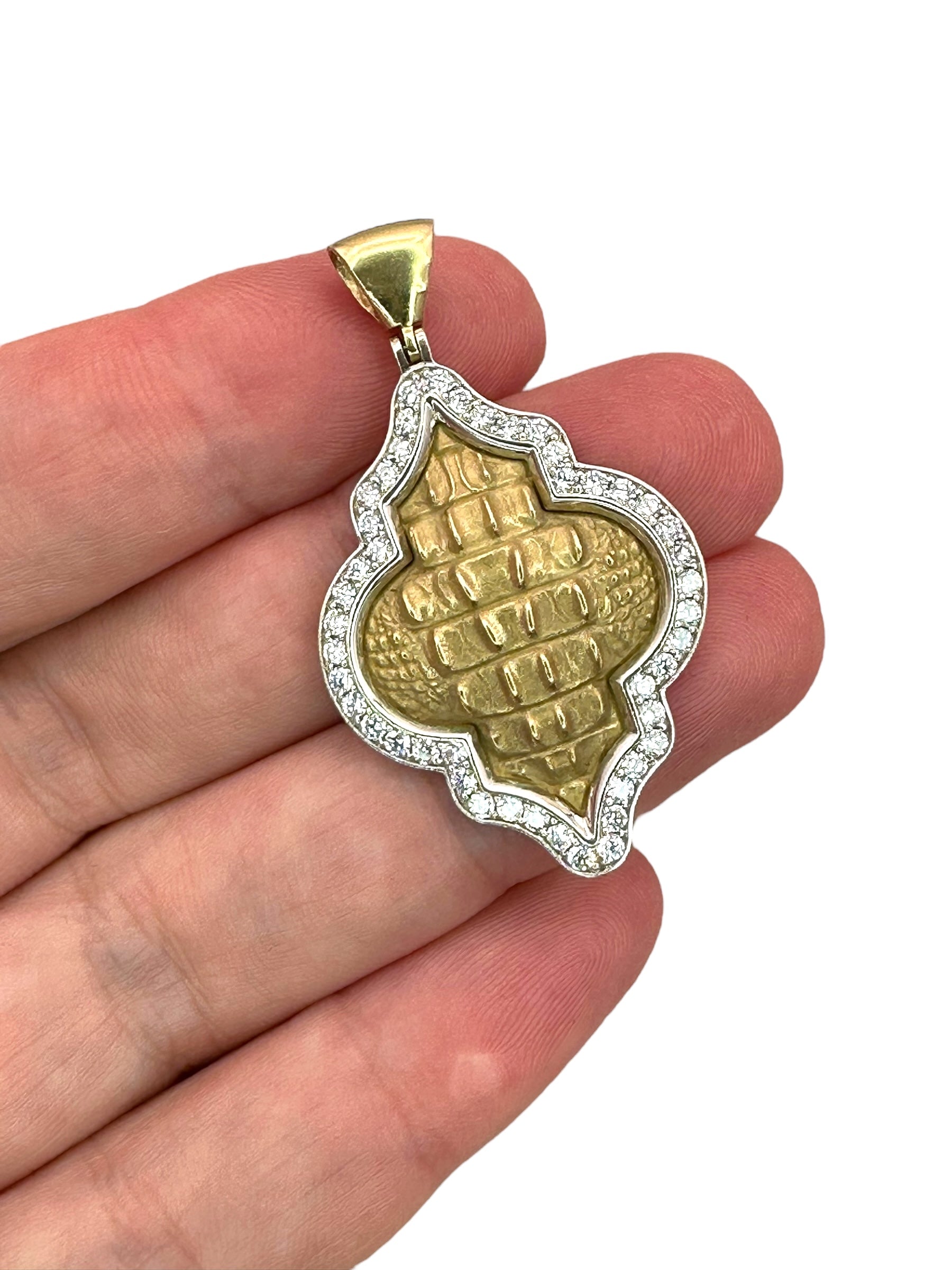 14k Diamond Gator Marrakesh Pendant by Everett Wiethorn
