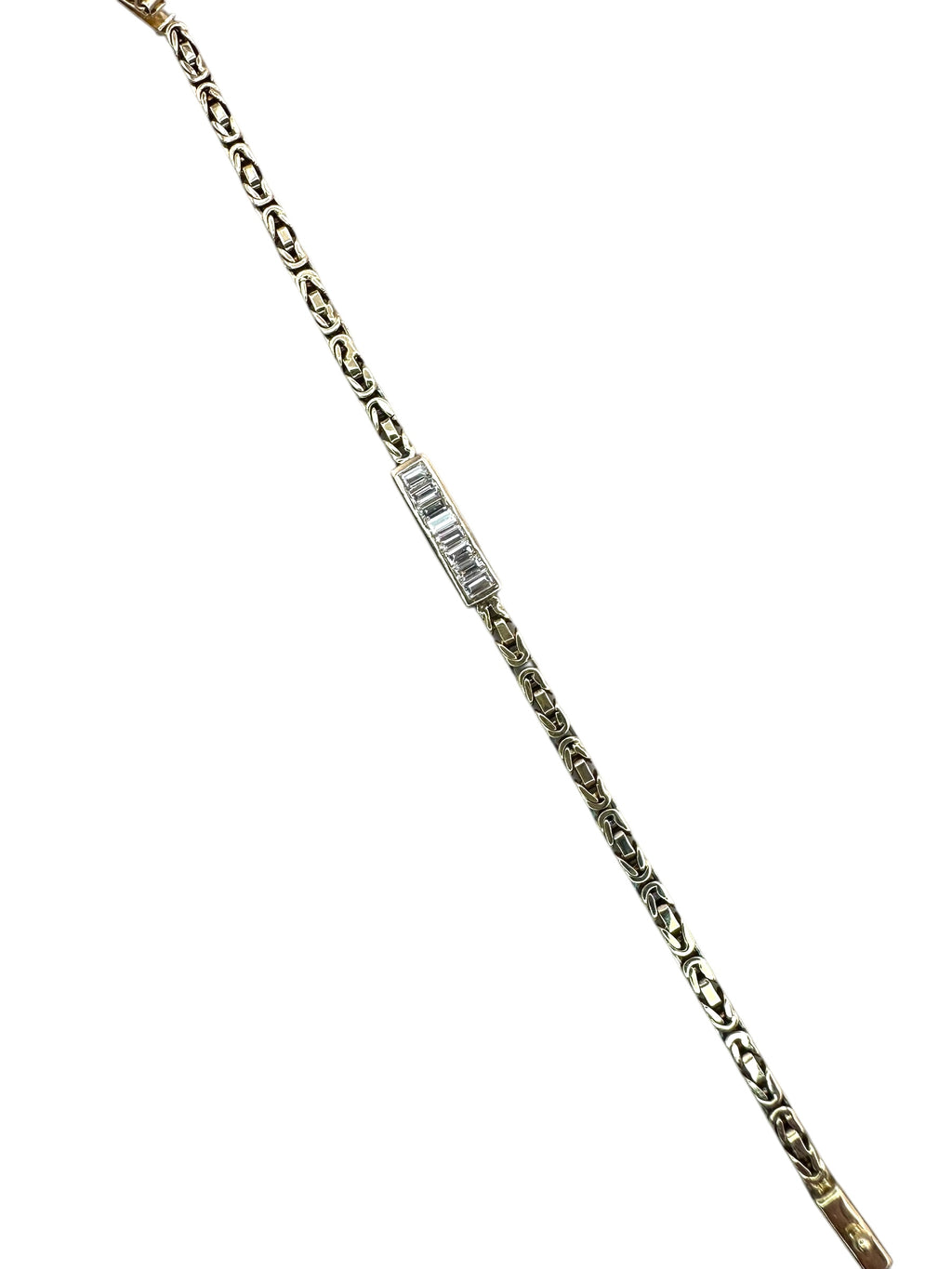 14k Byzantine Link Diamond Station Bracelet by Uno a Erre