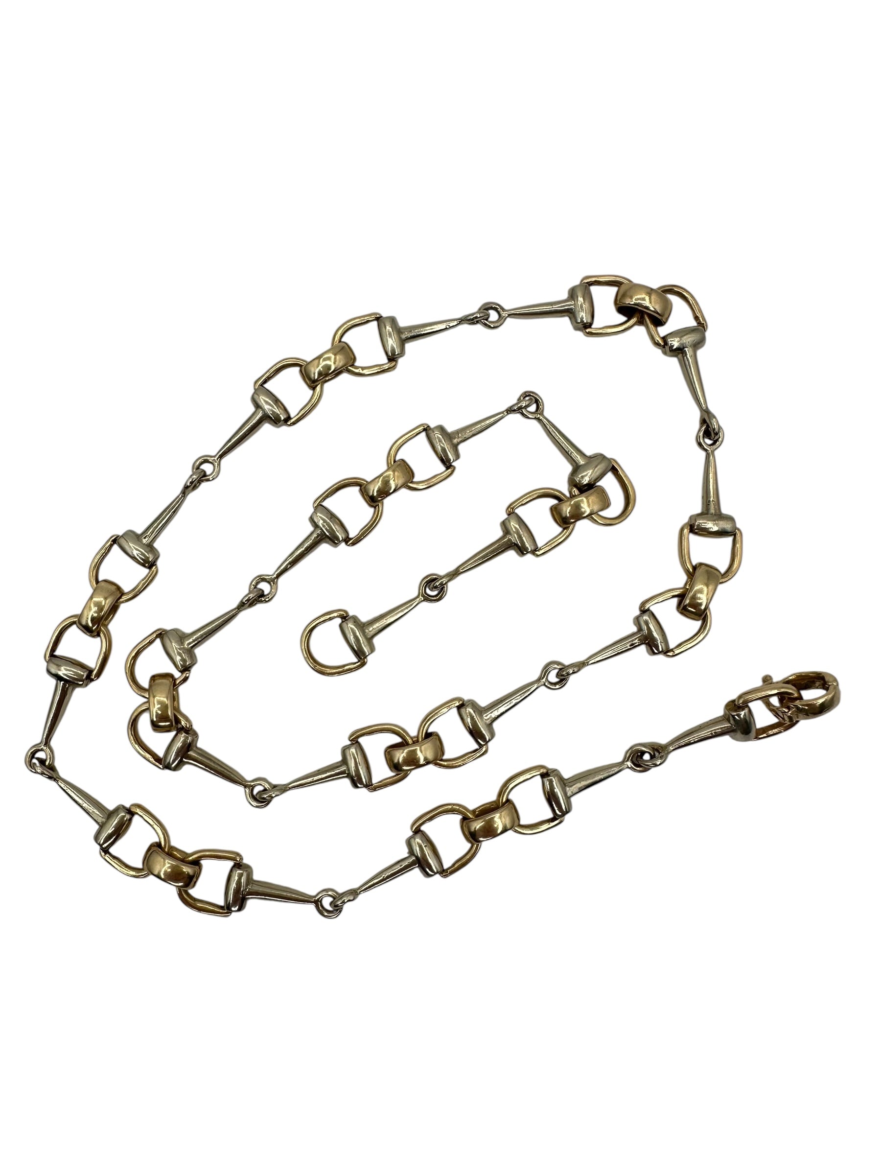 14k Two Tone Horse Bit Necklace